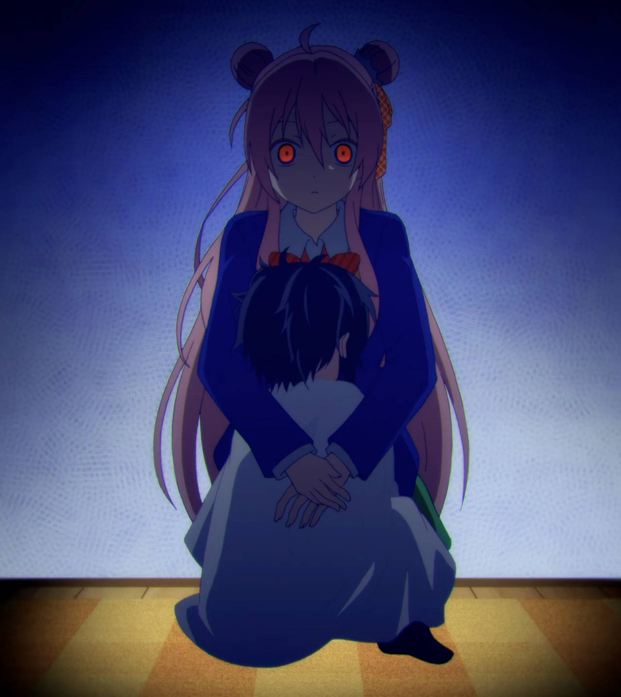 Happy Sugar Life, glowing red eyes, twin buns, HD Phone Wallpaper