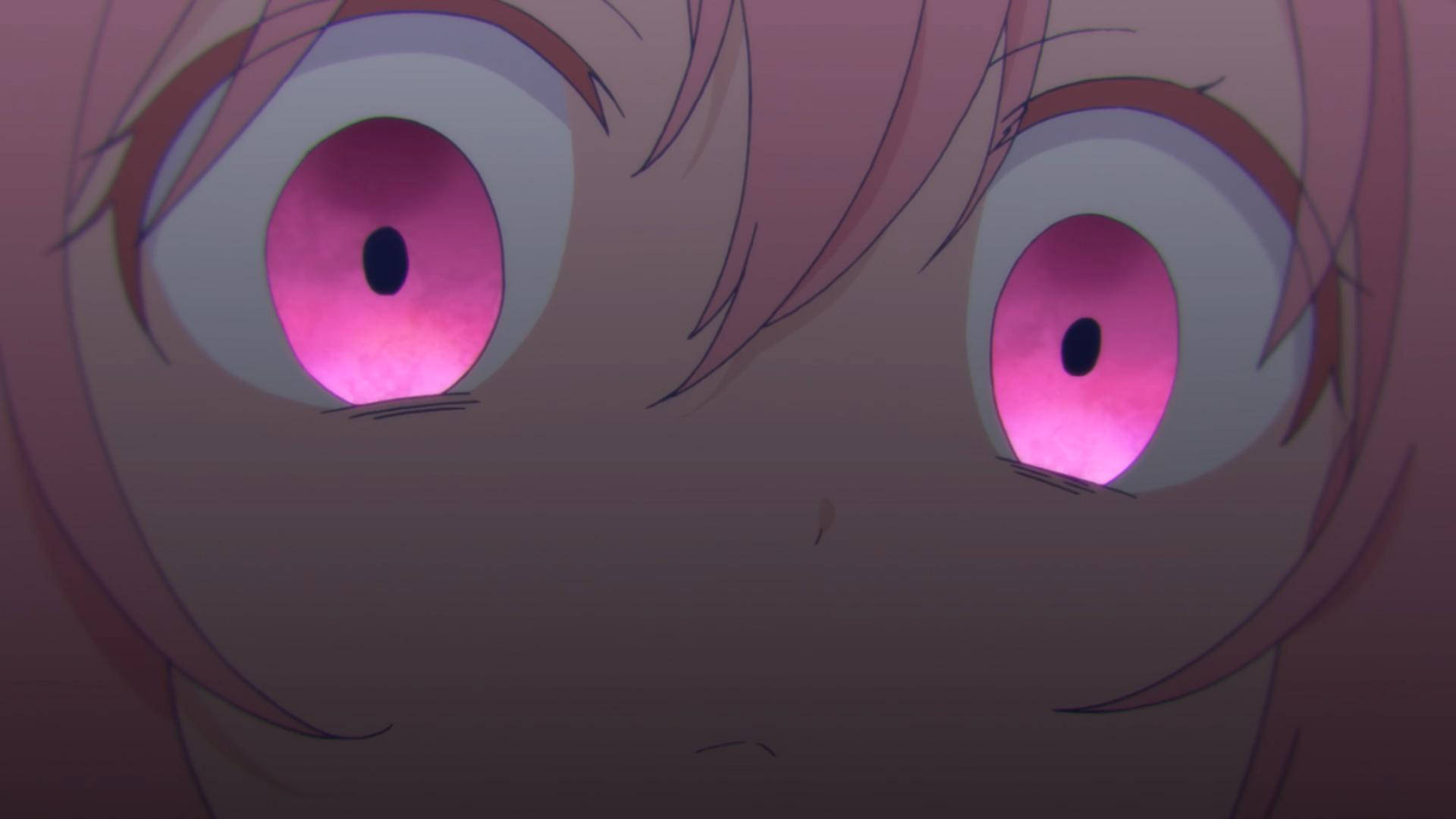 Happy Sugar Life, pink glowing eyes, wide pink eyes, Full HD Desktop Wallpaper