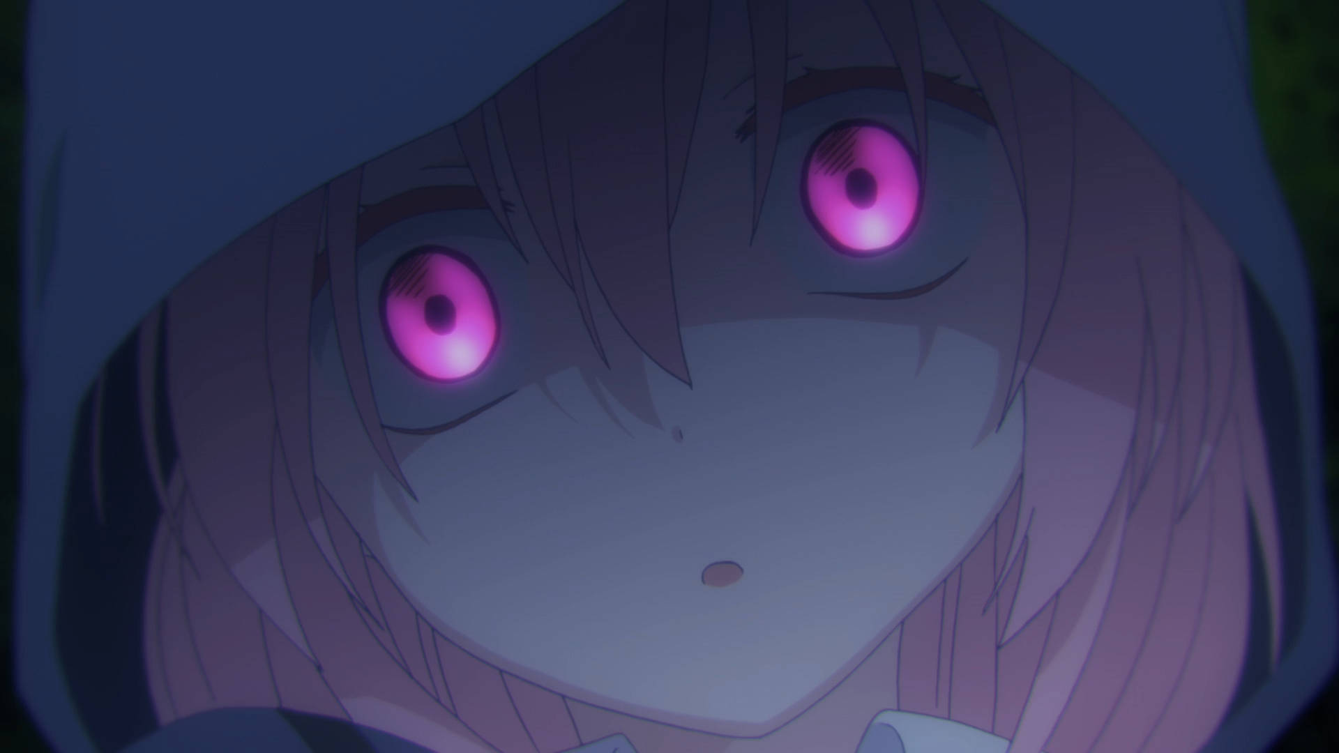 Happy Sugar Life, glowing pink eyes, purple hair, Full HD Desktop Wallpaper