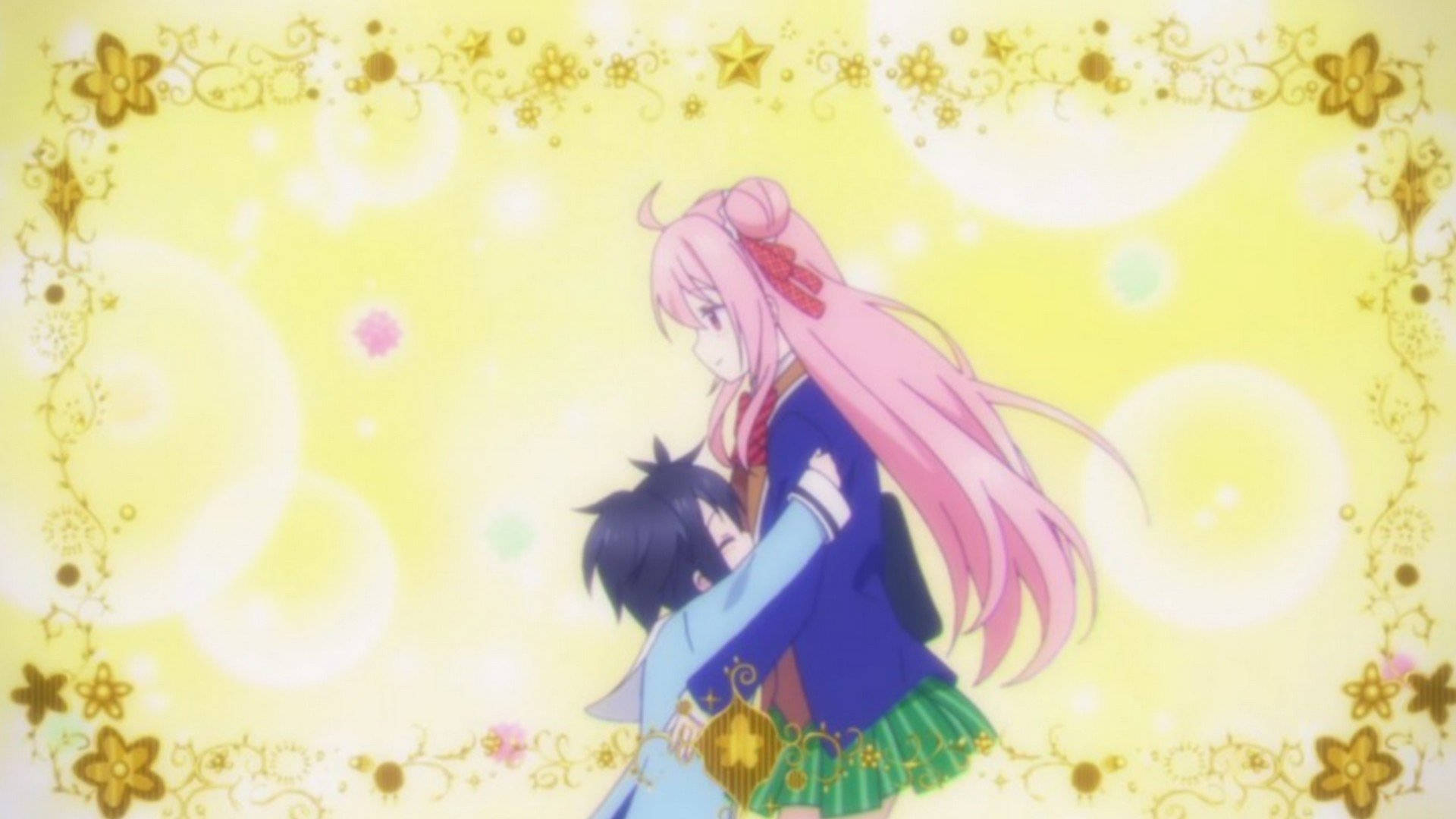 Happy Sugar Life, golden days, pink-haired anime girl, Full HD Desktop Wallpaper