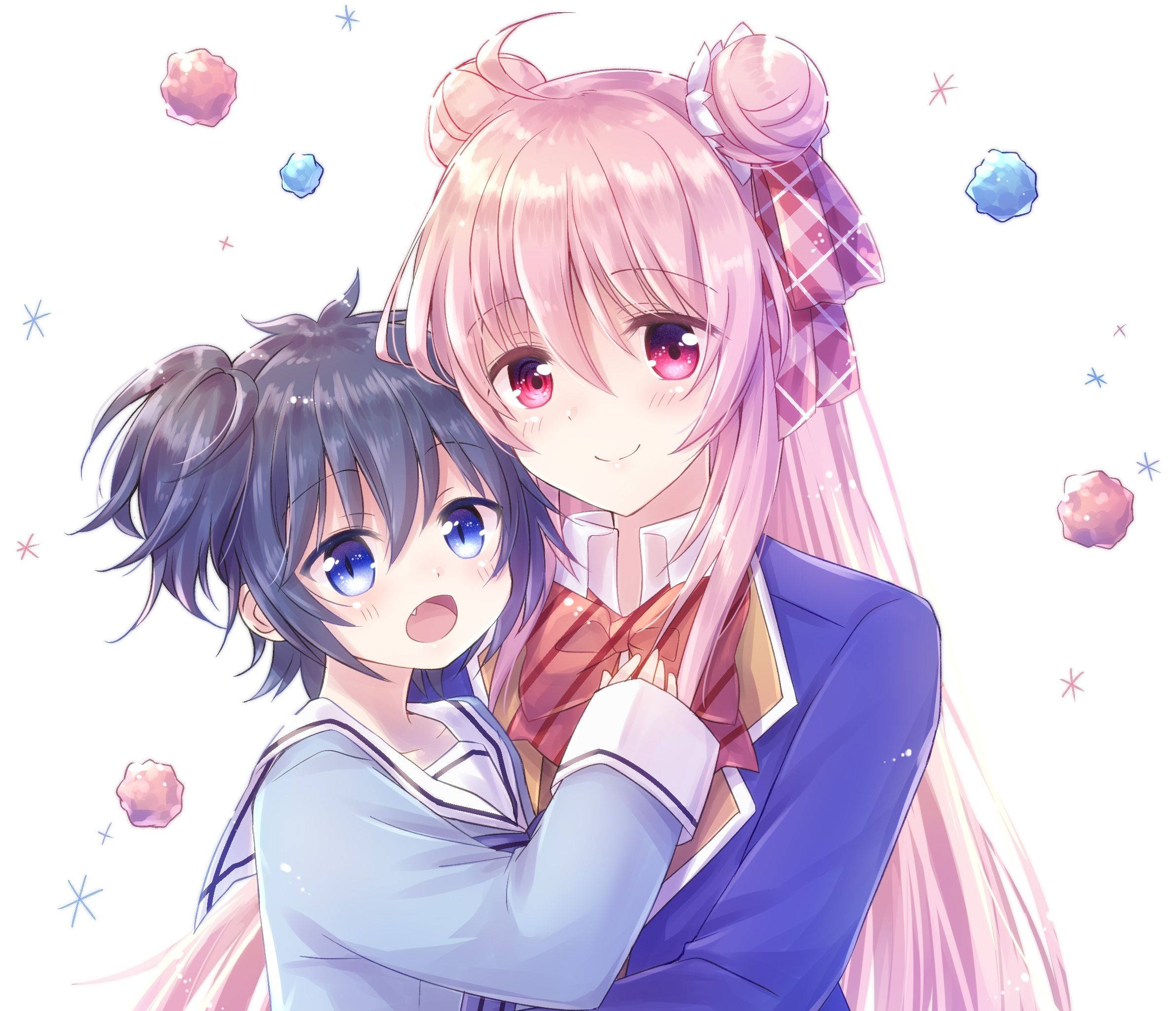 Happy Sugar Life, anime girls, school uniforms, Full HD Desktop Wallpaper