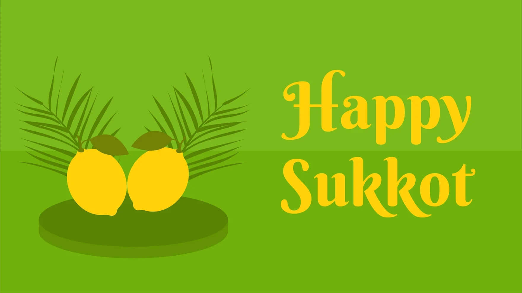 Happy Sukkot, yellow lemons, palm fronds, HD Desktop Wallpaper
