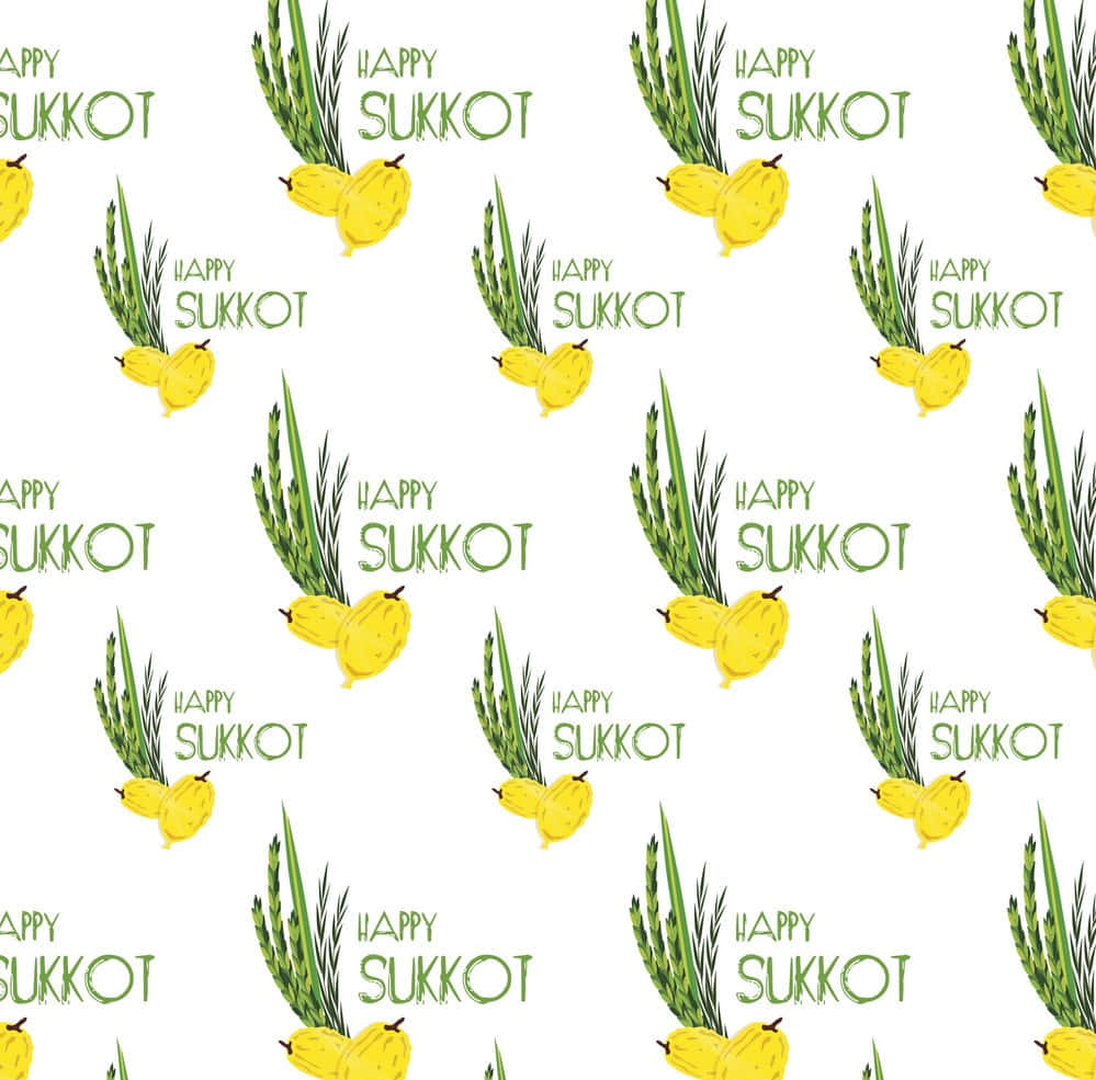yellow etrog, green lulav, Happy Sukkot, SD Desktop Wallpaper