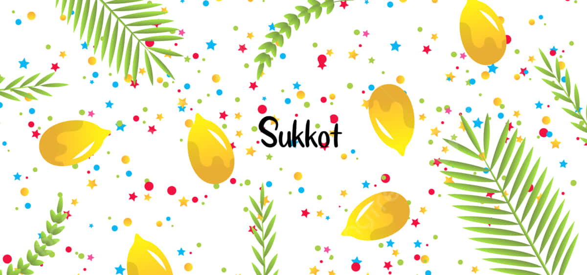 Sukkot, yellow etrog fruits, green palm fronds, SD Desktop Wallpaper