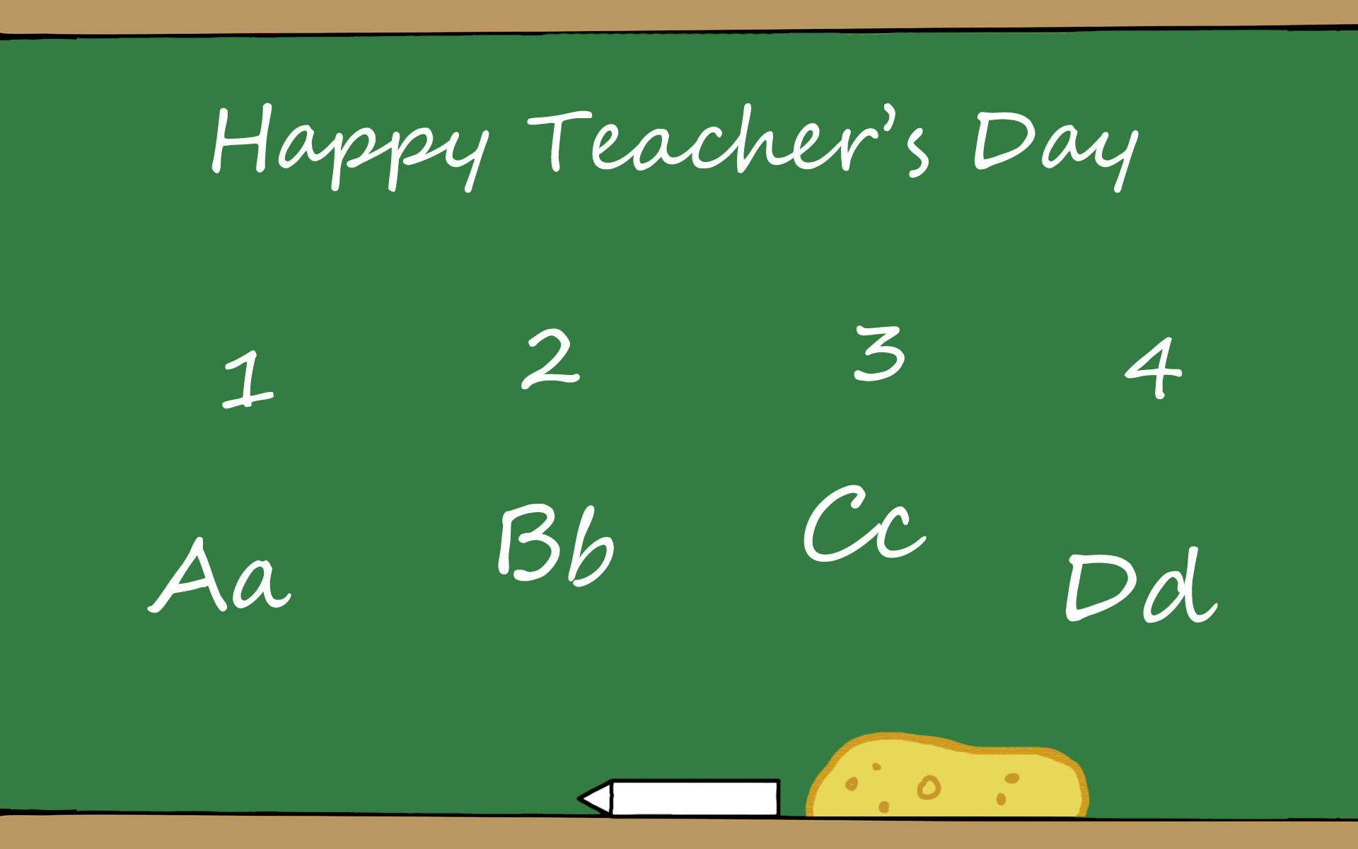 Happy Teachers Day, green chalkboard, Happy Teacher's Day, Full HD Desktop Wallpaper