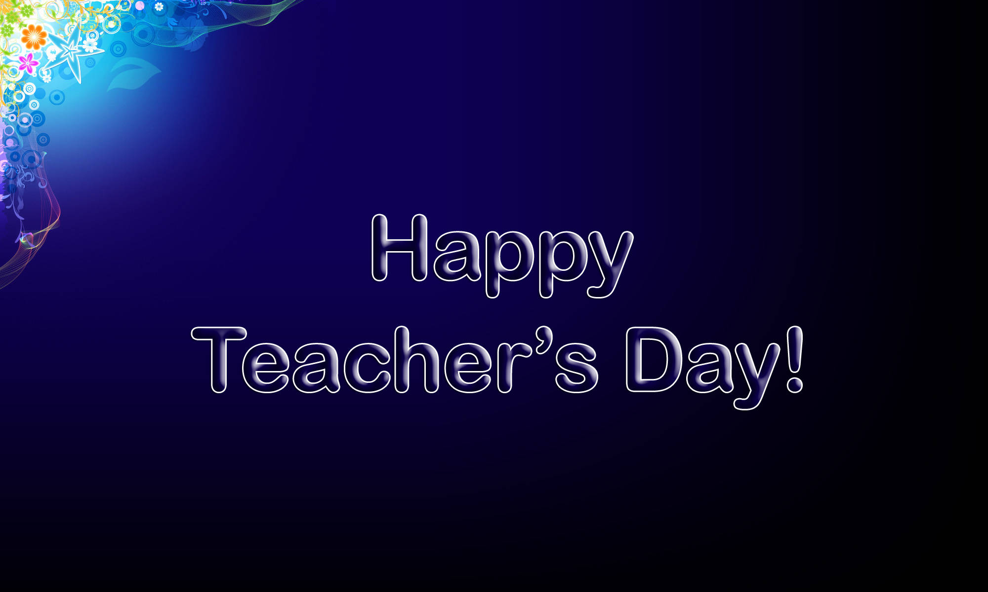 dark blue, Happy Teacher's Day, glowing text, Full HD Desktop Wallpaper