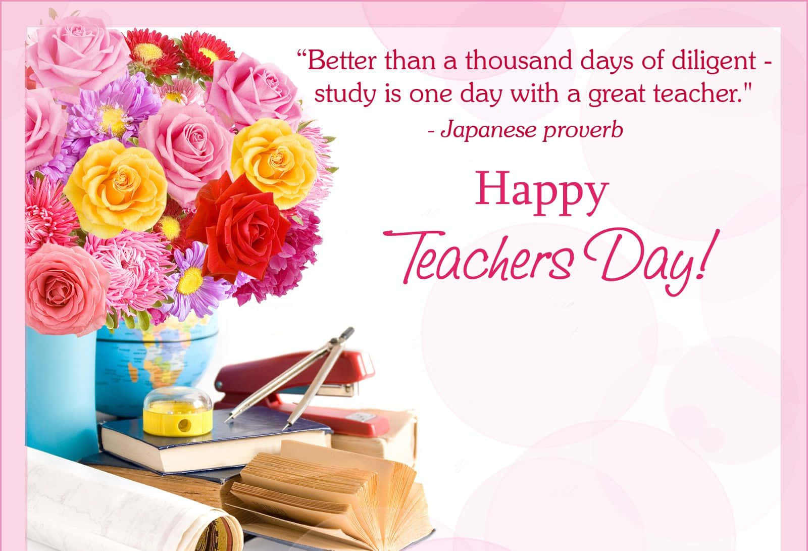 pink yellow and red flowers, blue vase, books, HD Desktop Wallpaper