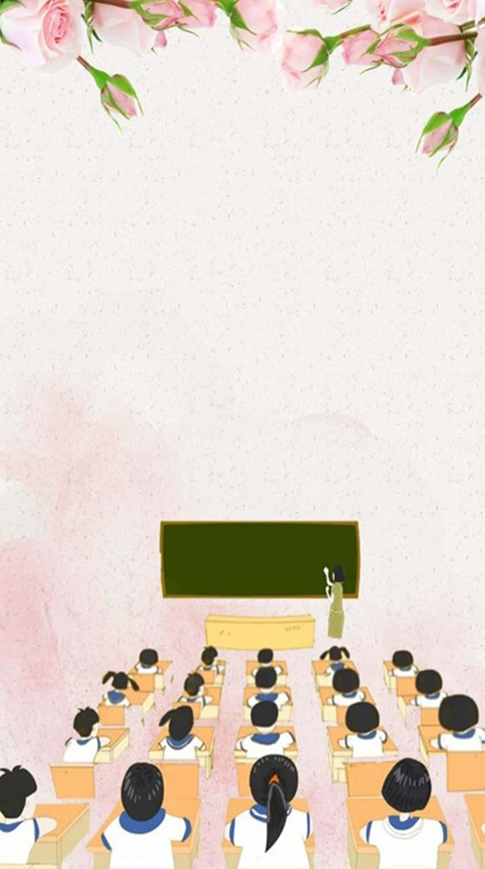 watercolor-style, classroom scene, students, HD Phone Wallpaper