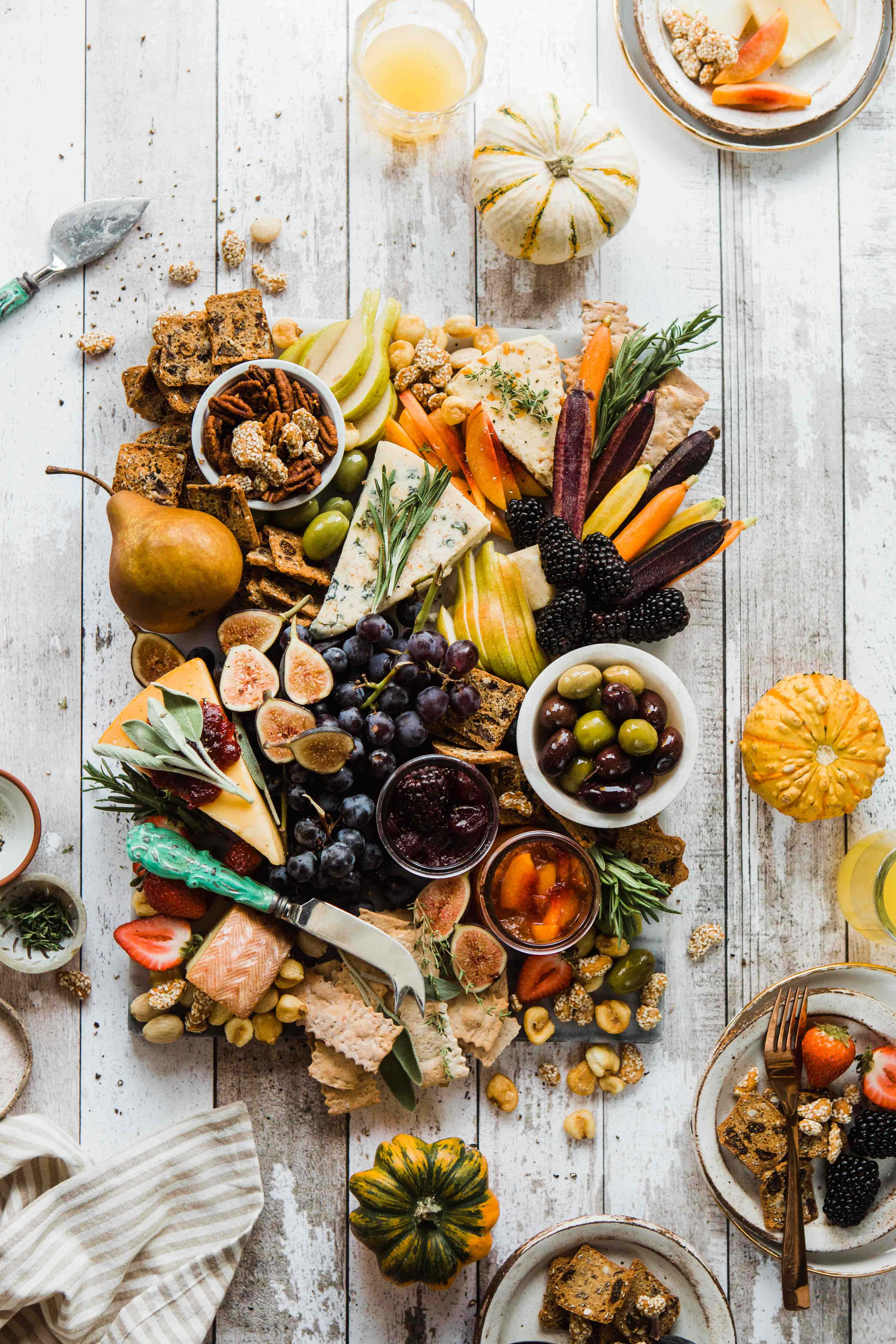 rustic autumn charcuterie board, cheeses, figs, 5K Phone Wallpaper
