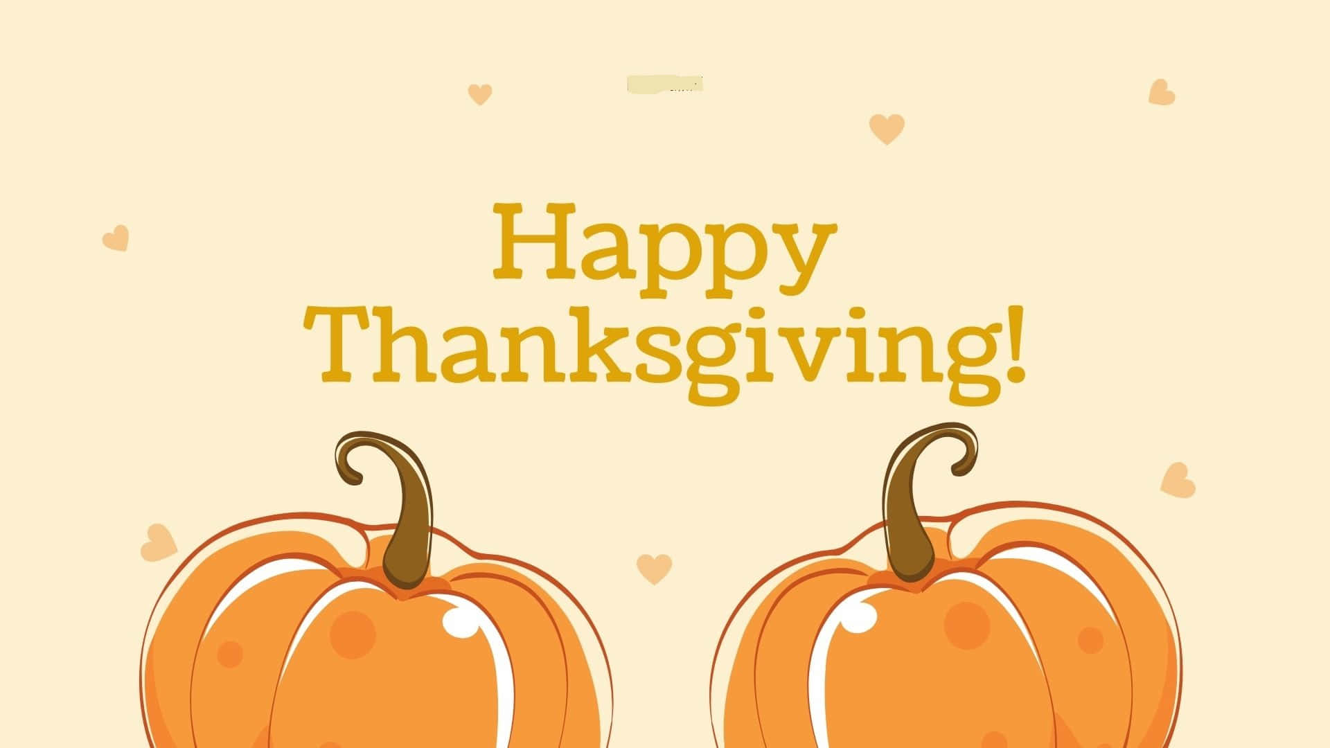 Happy Thanksgiving!, cartoon pumpkins, hearts, Full HD Desktop Wallpaper