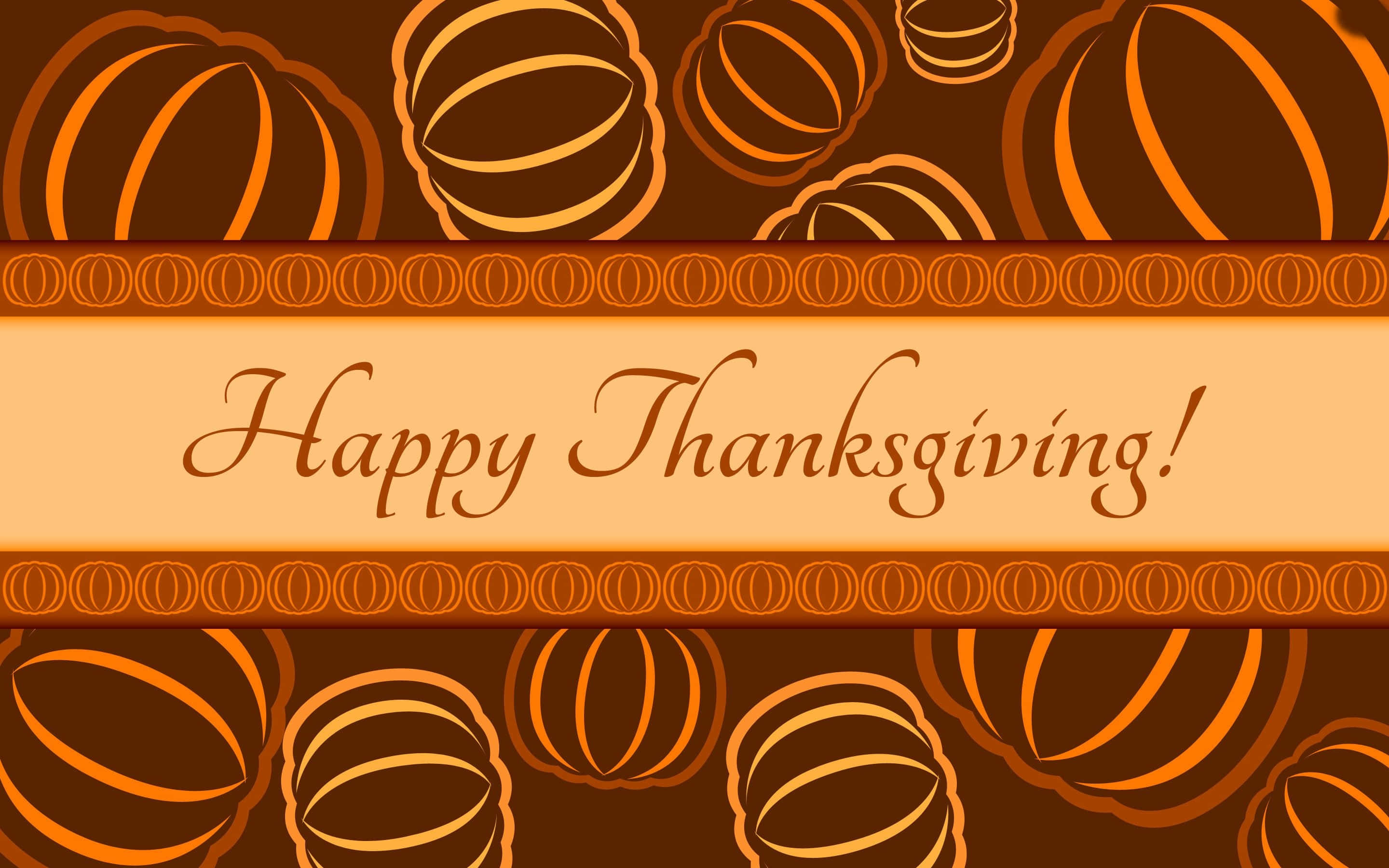 Happy Thanksgiving, pumpkin outline, festive Thanksgiving banner, 2K Desktop Wallpaper