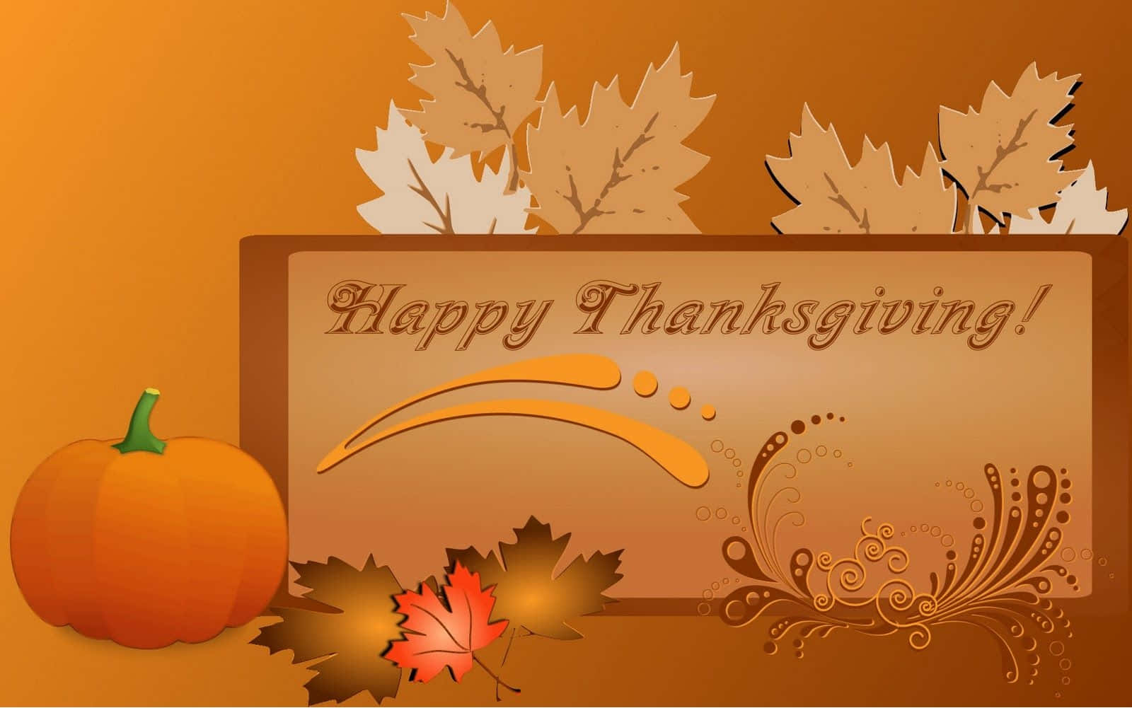 Happy Thanksgiving, orange background, pumpkin, HD Desktop Wallpaper