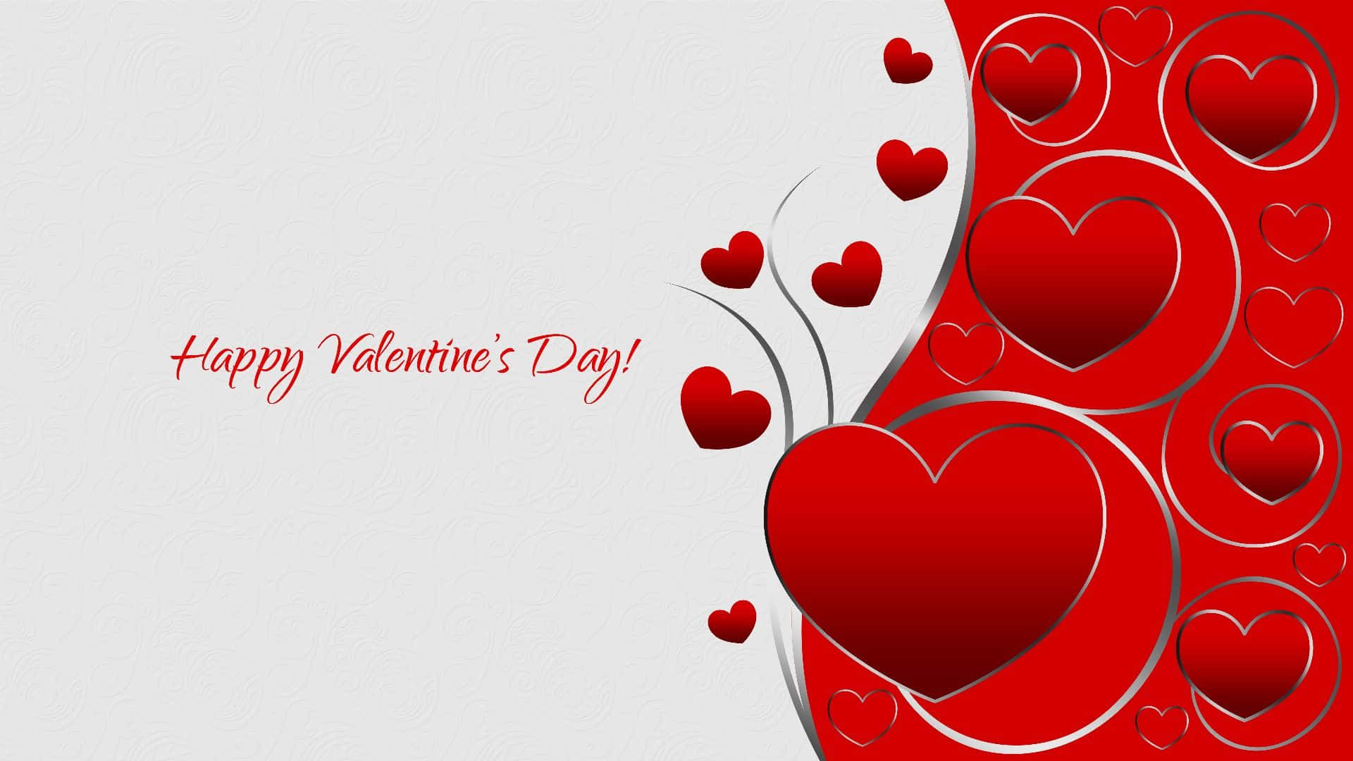 Valentines Day, red hearts, white textured background, Full HD Desktop Wallpaper