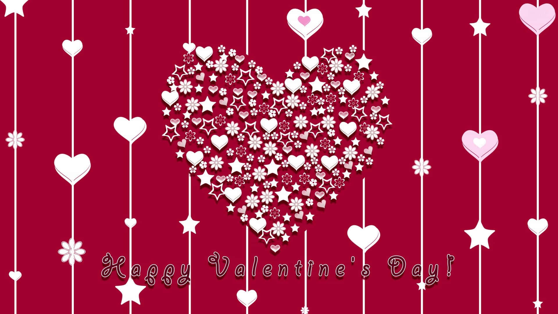 Happy Valentines Day HD, heart, stars, Full HD Desktop Wallpaper