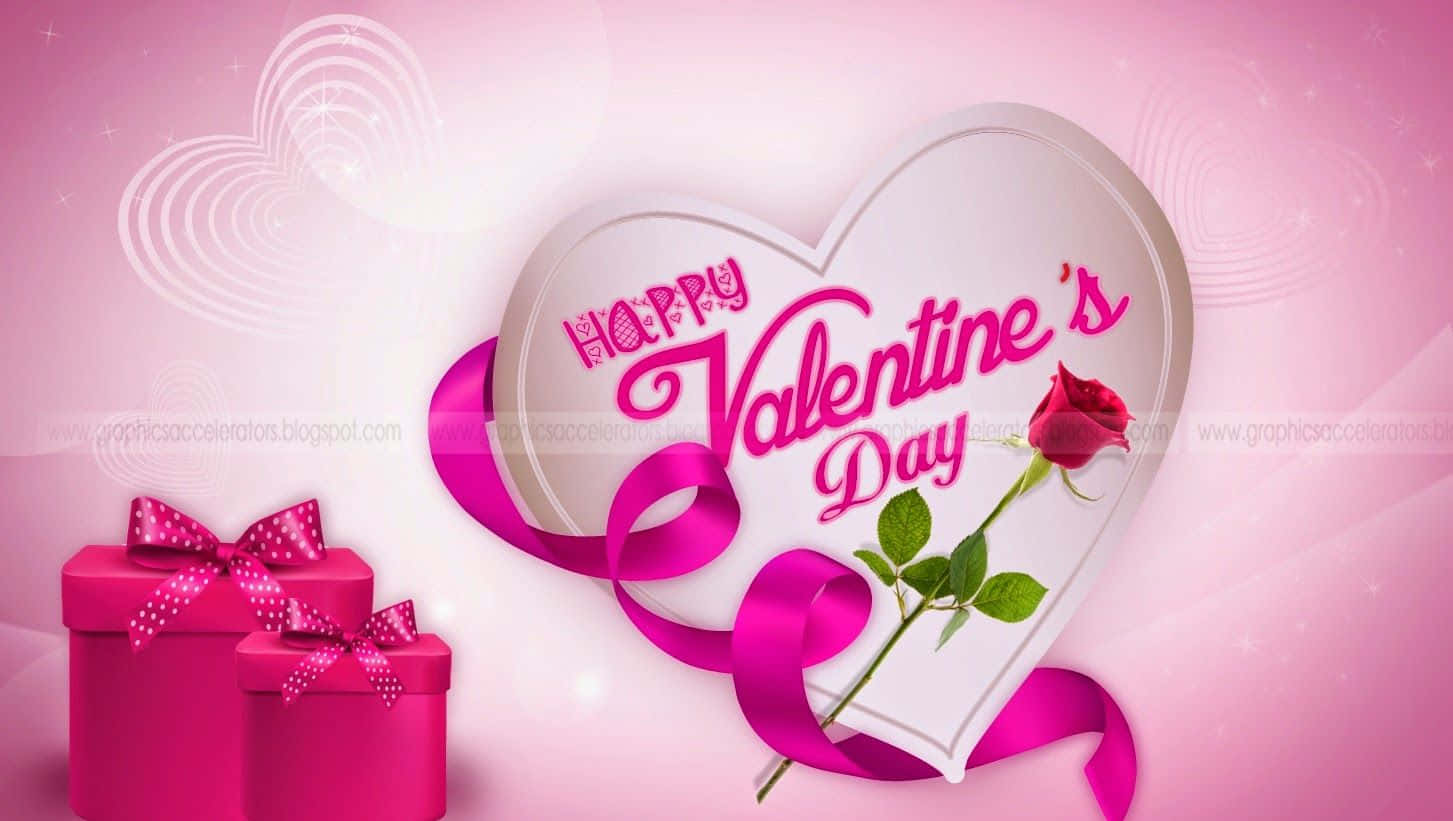 Valentines Day, heart-shaped box, pink roses, HD Desktop Wallpaper