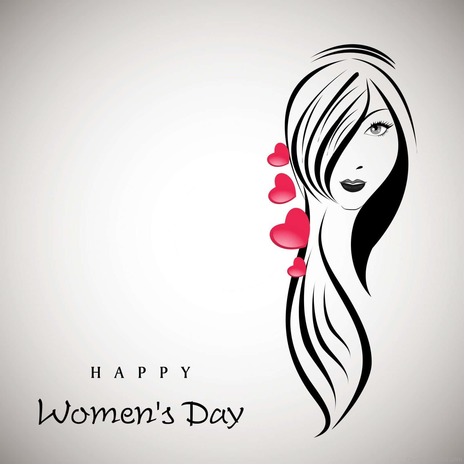 black and white illustration, woman's face, flowing hair, HD Desktop Wallpaper