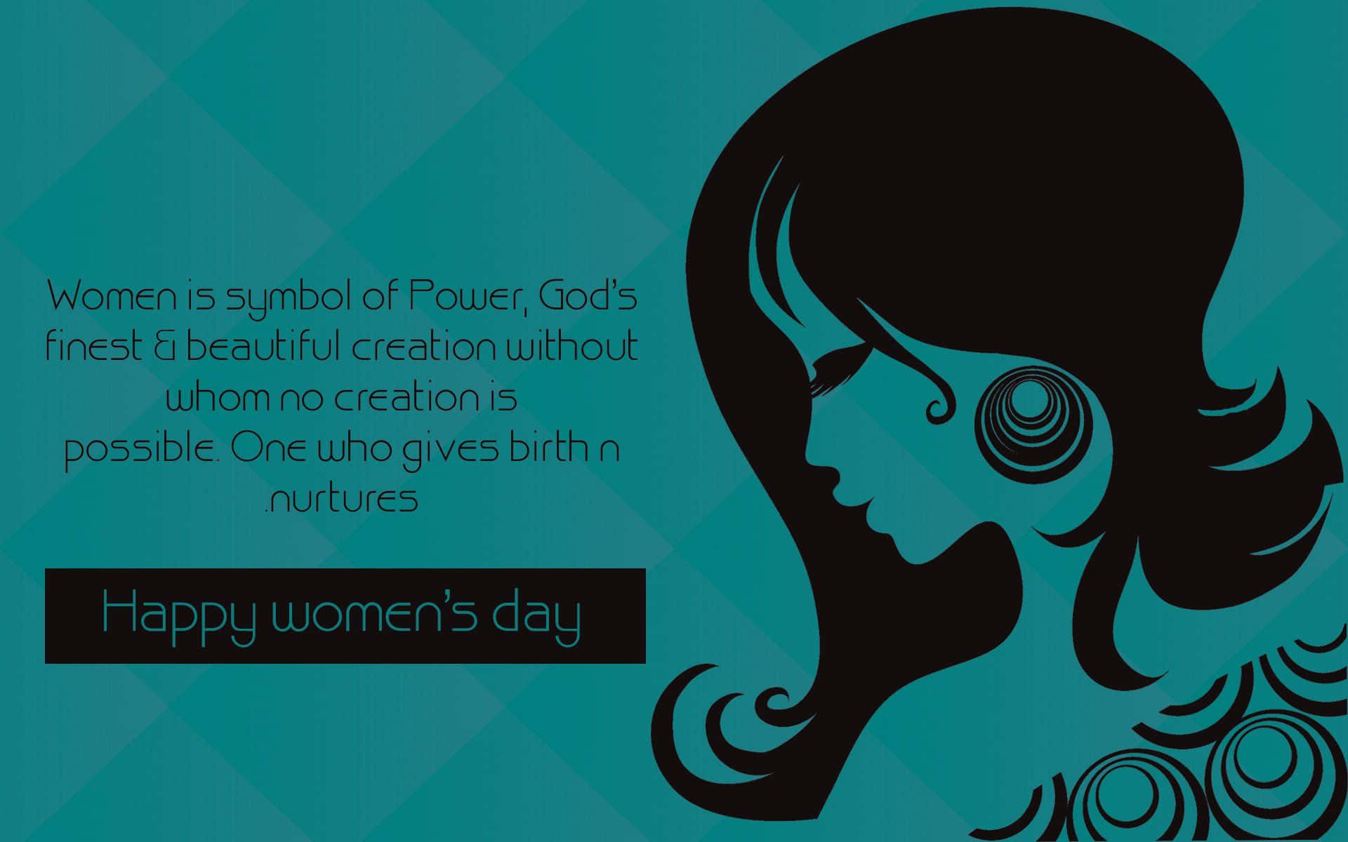 Happy Women's Day, teal geometric background, swirling patterns, Full HD Desktop Wallpaper