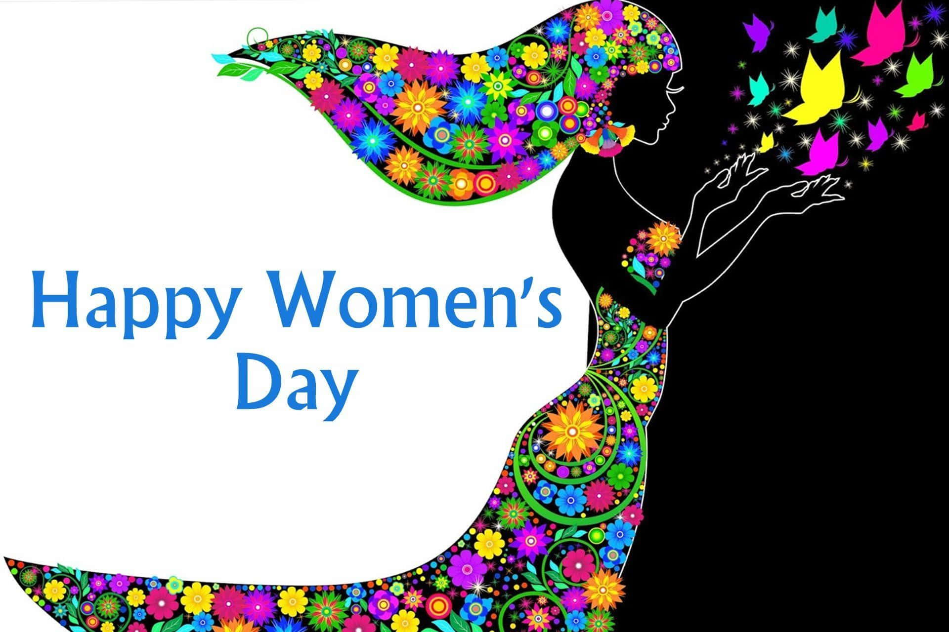 Bright Beauty Happy Womens Day, vibrant silhouette, colorful flowers, Full HD Desktop Wallpaper