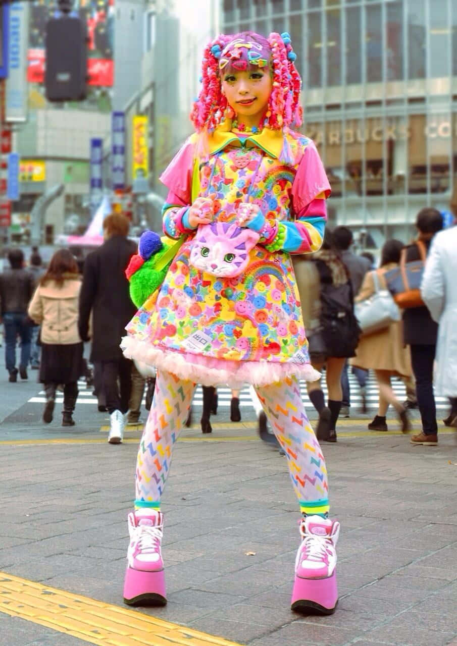Harajuku Fashion, pink platform shoes, colorful costume, HD Phone Wallpaper