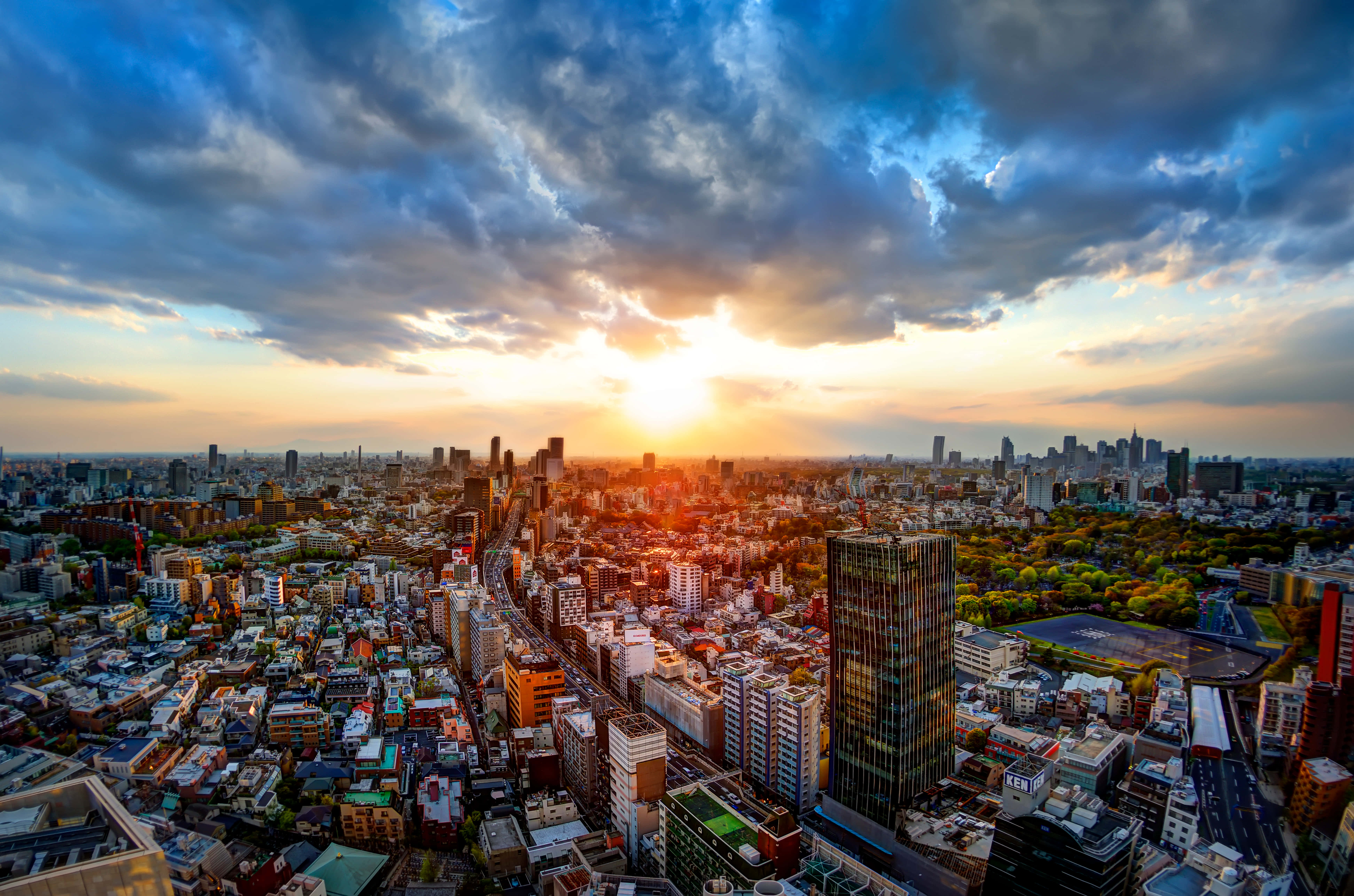 Harajuku, Sunset, golden light, 5K Desktop Wallpaper