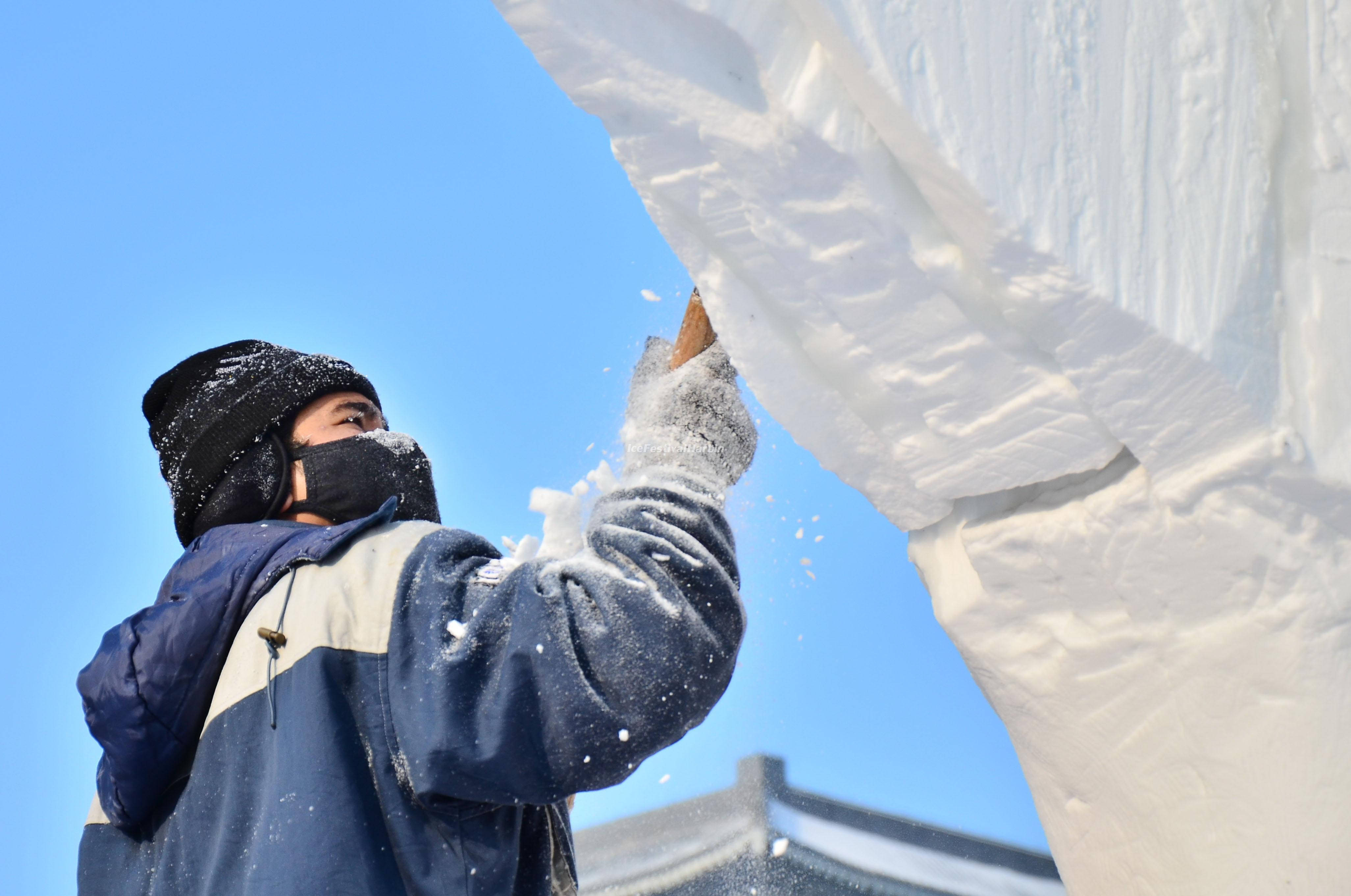 Harbin, ice sculptor, snow sculpture, 4K Desktop Wallpaper