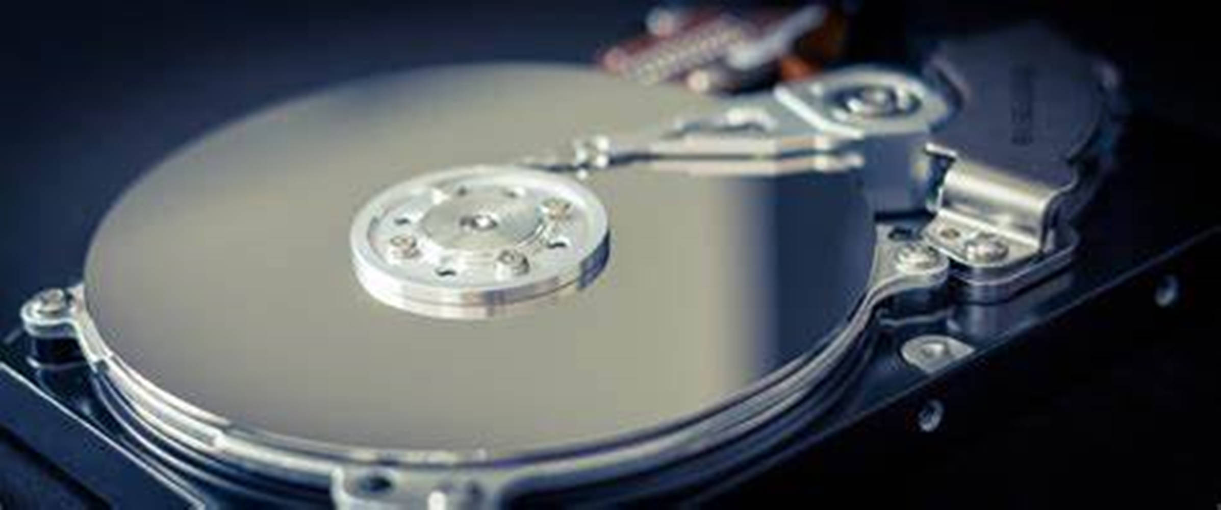 computer hard drive, shiny silver hard drive platter, read-write head, Full HD Desktop Wallpaper