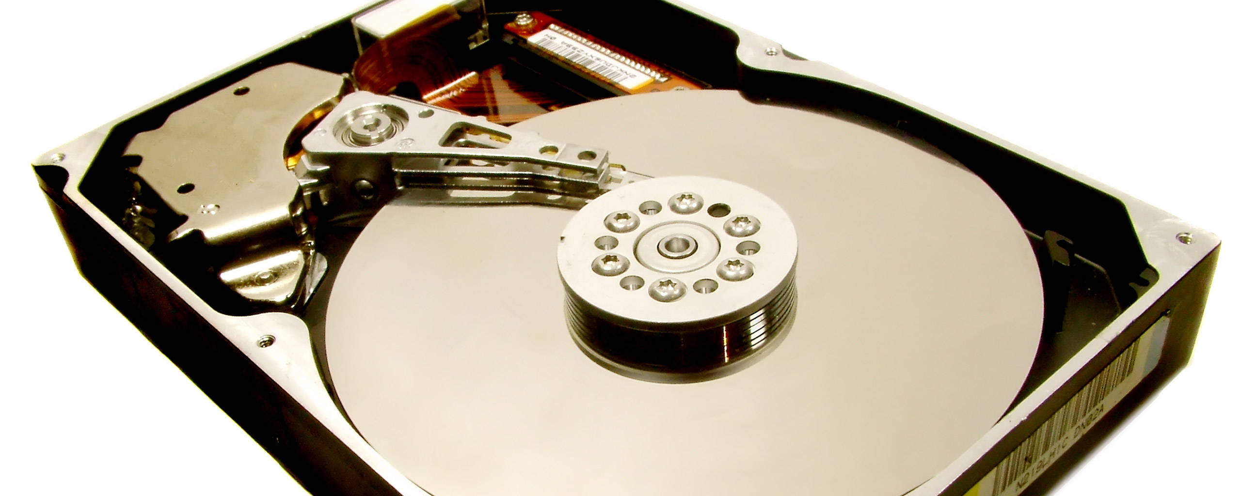 hard disk drive, shiny platters, read/write arm, 2K Desktop Wallpaper