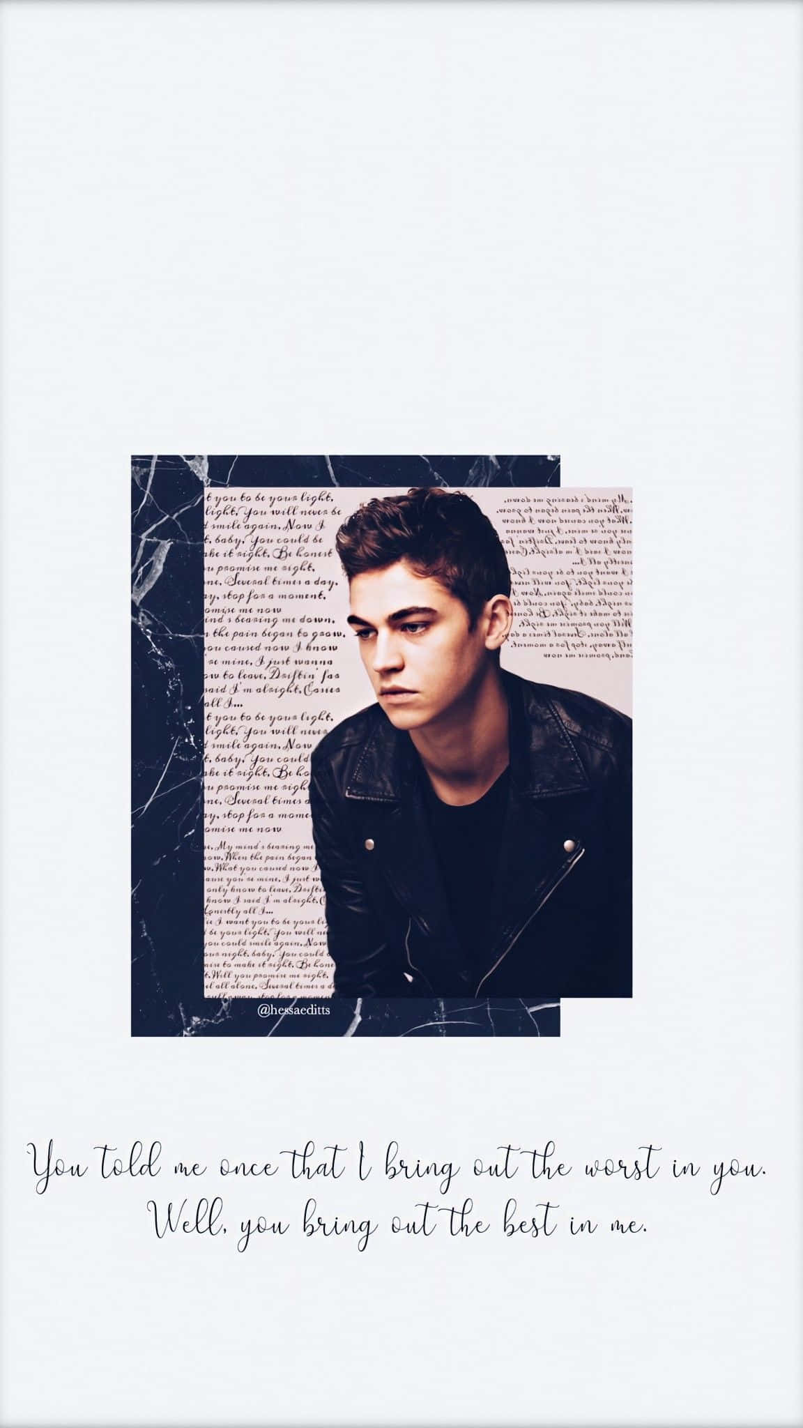 Hardin Scott, black leather jacket, vintage script, Full HD Phone Wallpaper