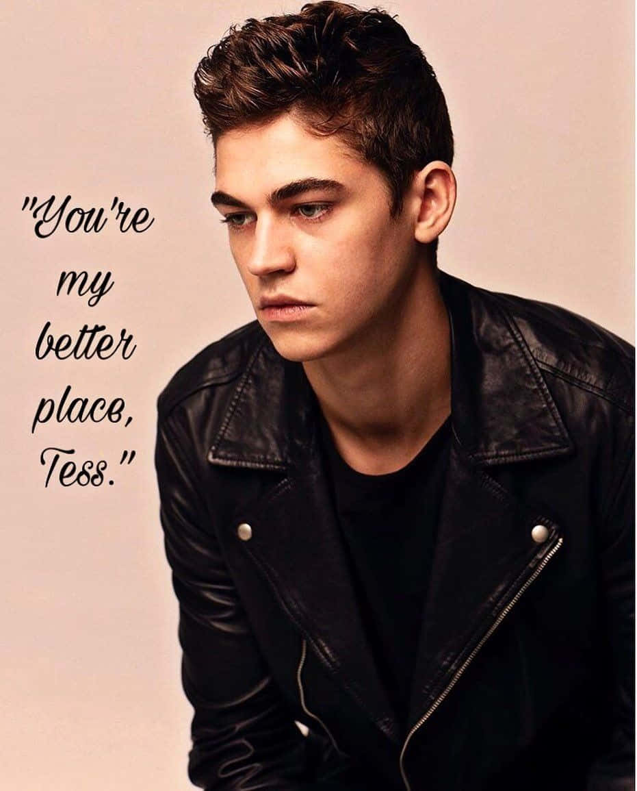 Hardin Scott, black leather jacket, soft pink background, SD Phone Wallpaper