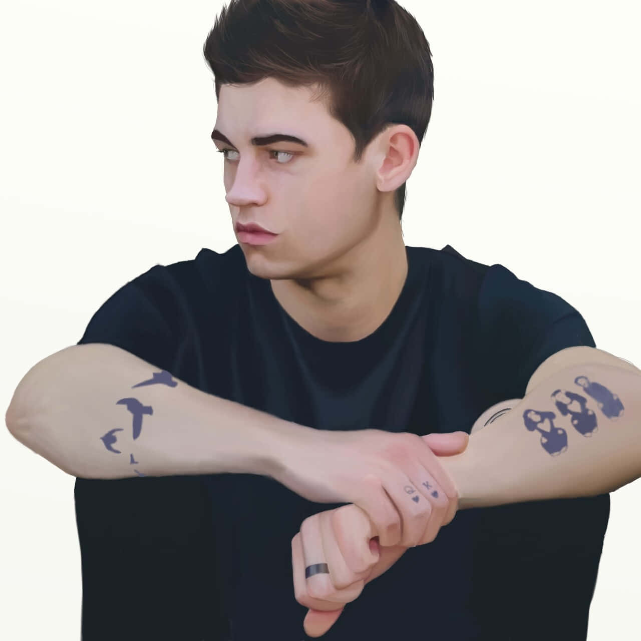 Hardin Scott, tattoos, dark hair, HD Desktop Wallpaper