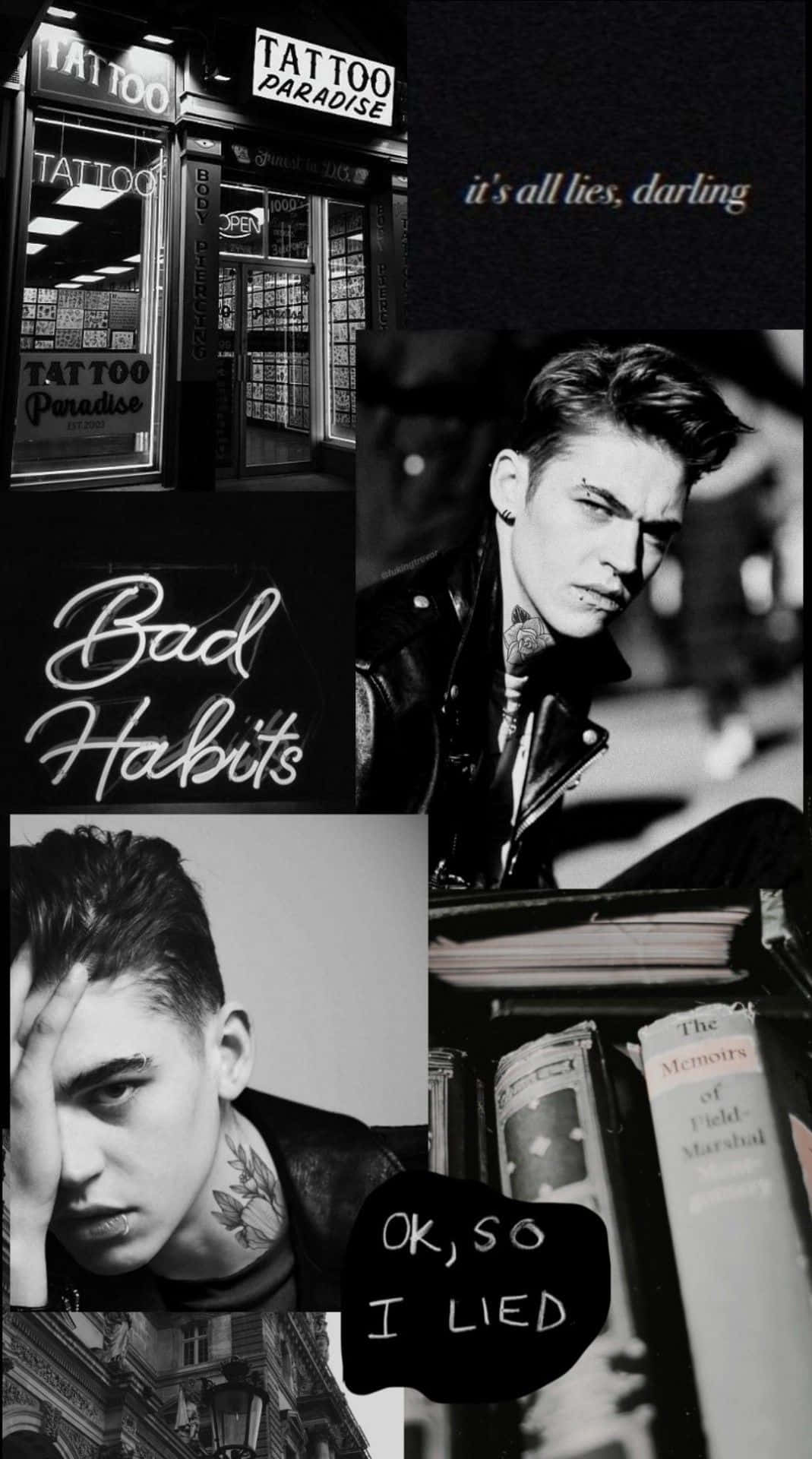 Hardin Scott, tattooed young men, tattoo parlor signs, Full HD Phone Wallpaper