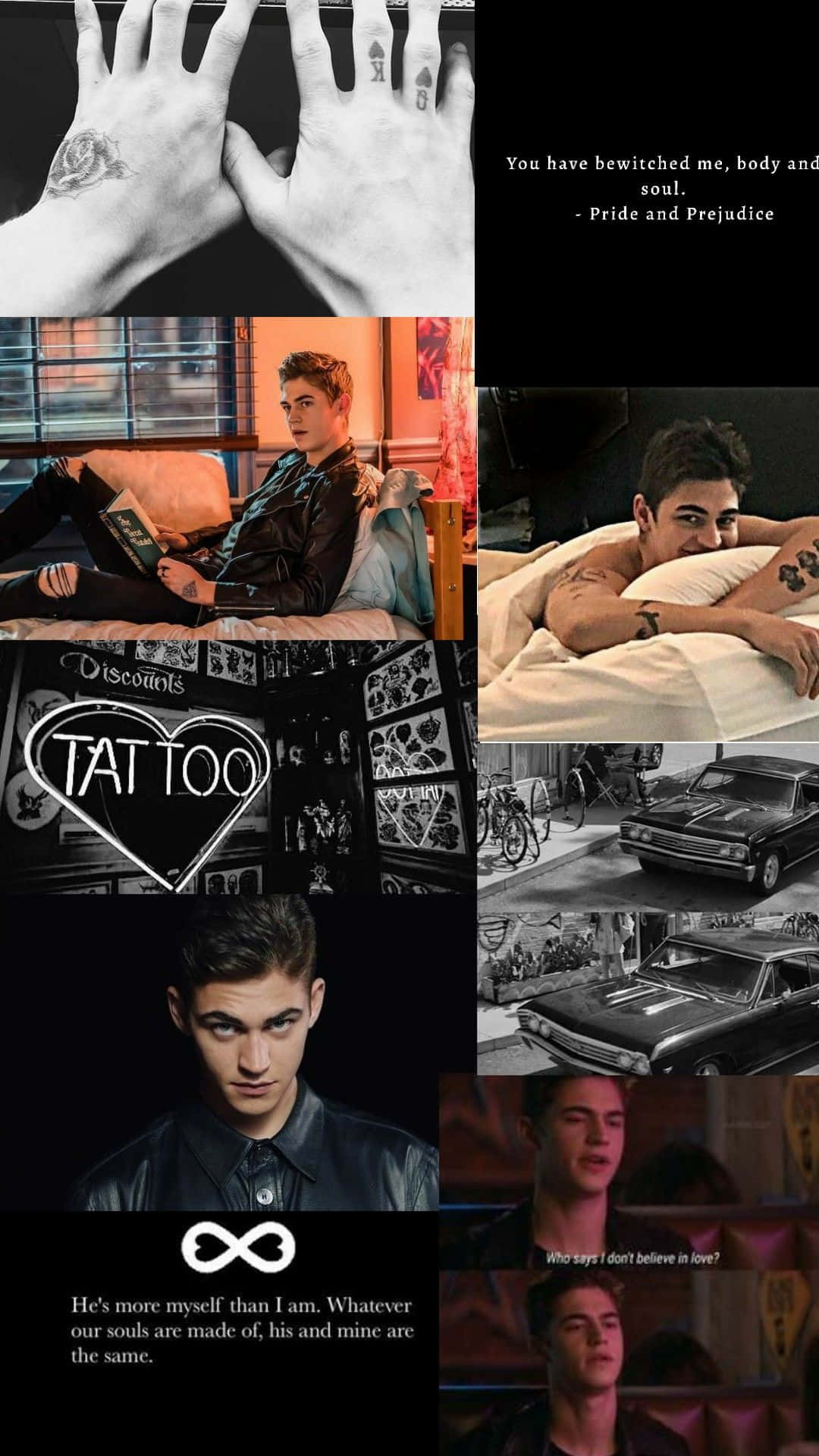 Hardin Scott, tattooed man, vintage cars, Full HD Phone Wallpaper