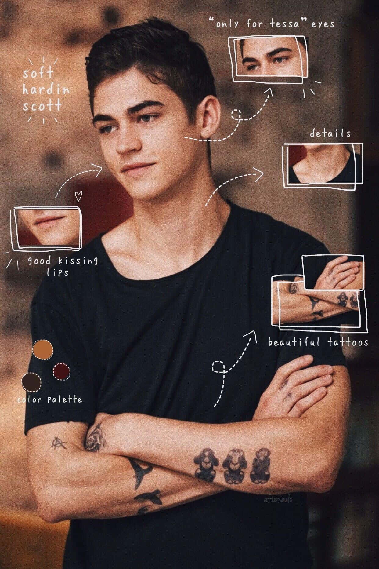 Hardin Scott, tattoos, styled hair, HD Phone Wallpaper