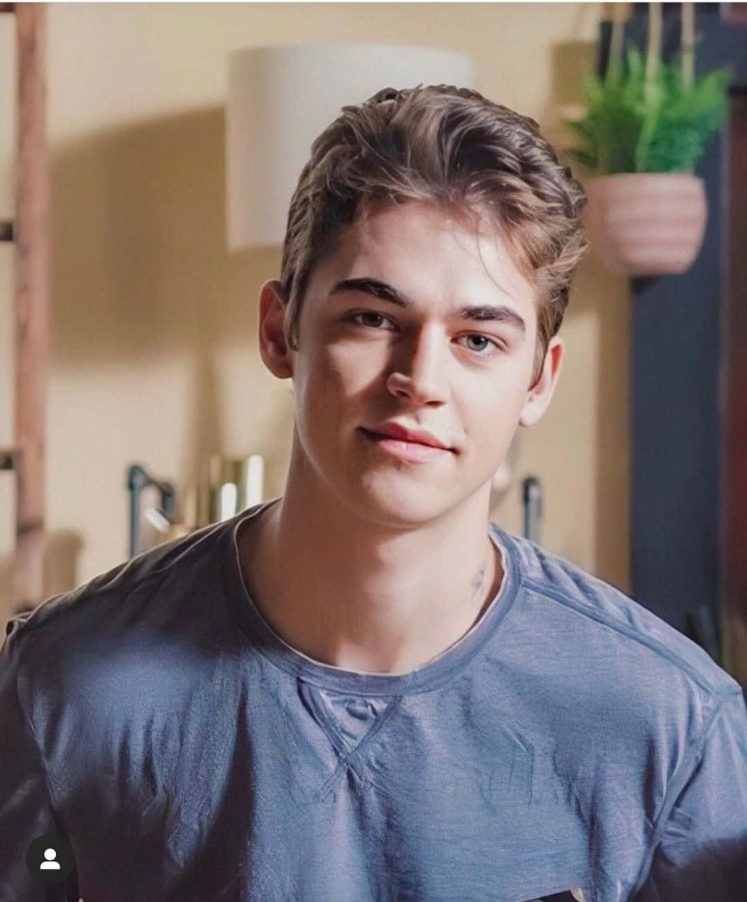 Hardin Scott, faded blue t-shirt, tousled brown hair, HD Phone Wallpaper