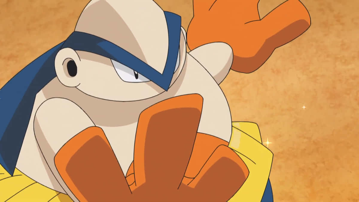 Hariyama, blue headband, orange gloves, SD Desktop Wallpaper