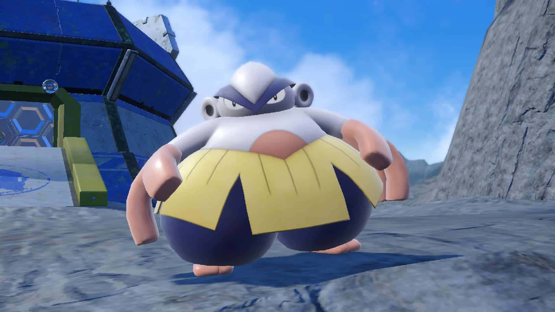 Hariyama, yellow skirt, white head, Full HD Desktop Wallpaper