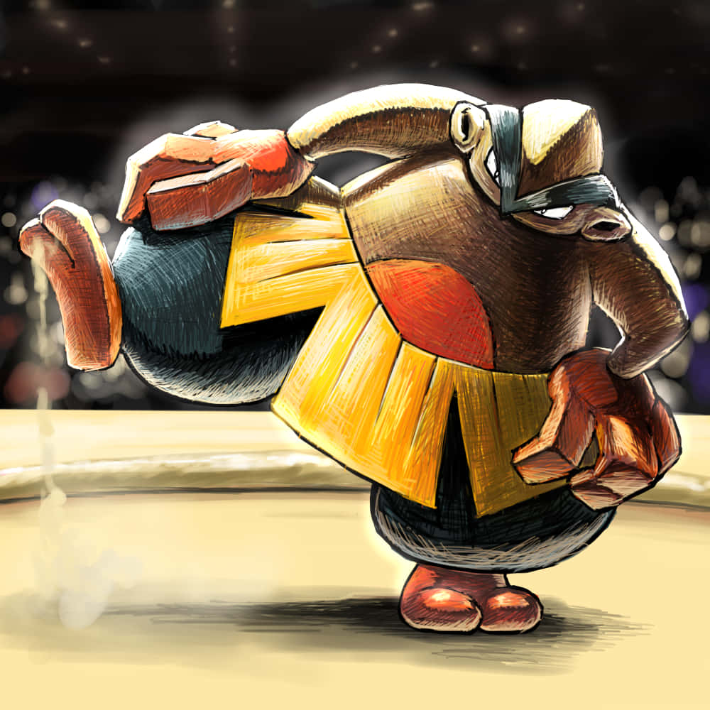 Hariyama, yellow outfit, stage, SD Desktop Wallpaper