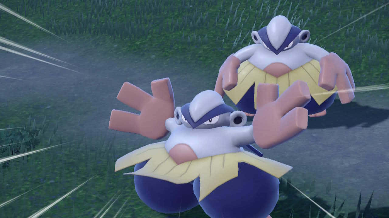Hariyama, blue, white, HD Desktop Wallpaper