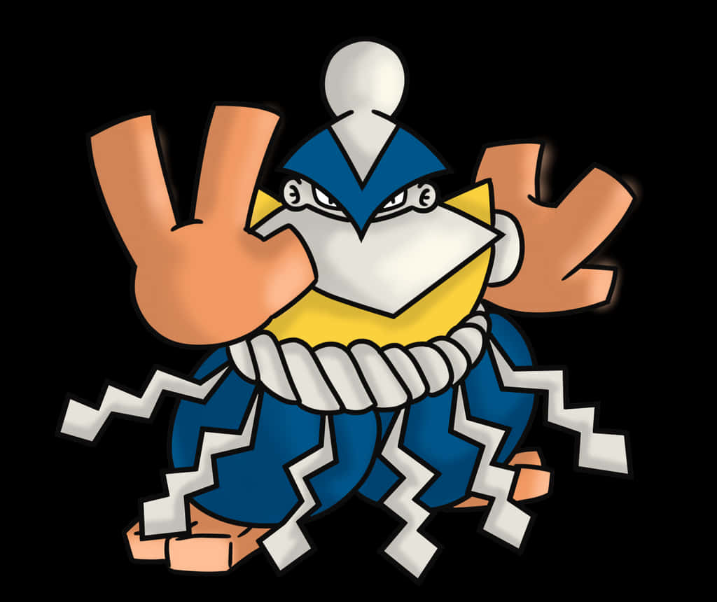 Hariyama, shrine belt, blue and yellow armor, SD Desktop Wallpaper