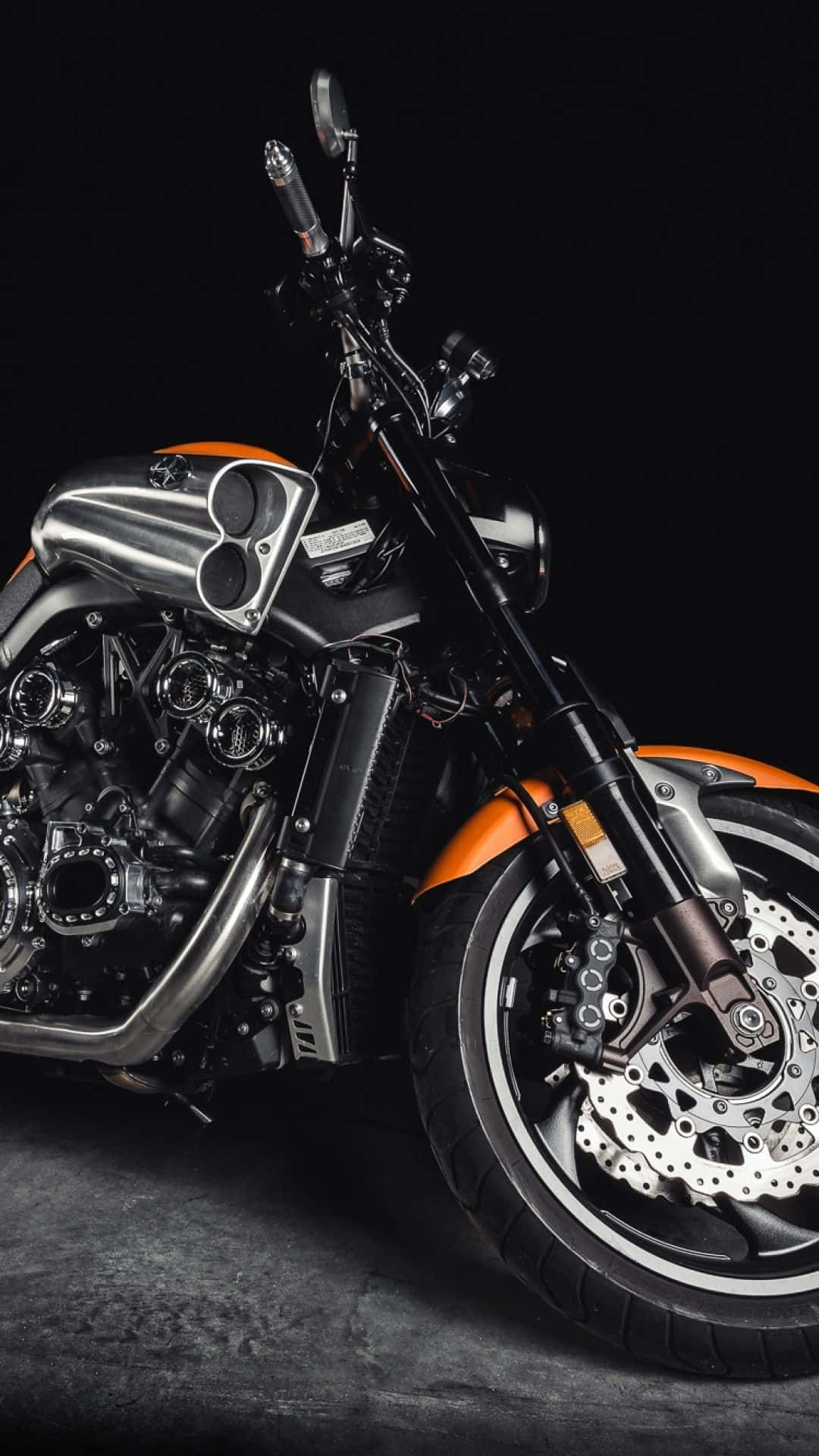 Harley Davidson HD, black, orange, Full HD Phone Wallpaper