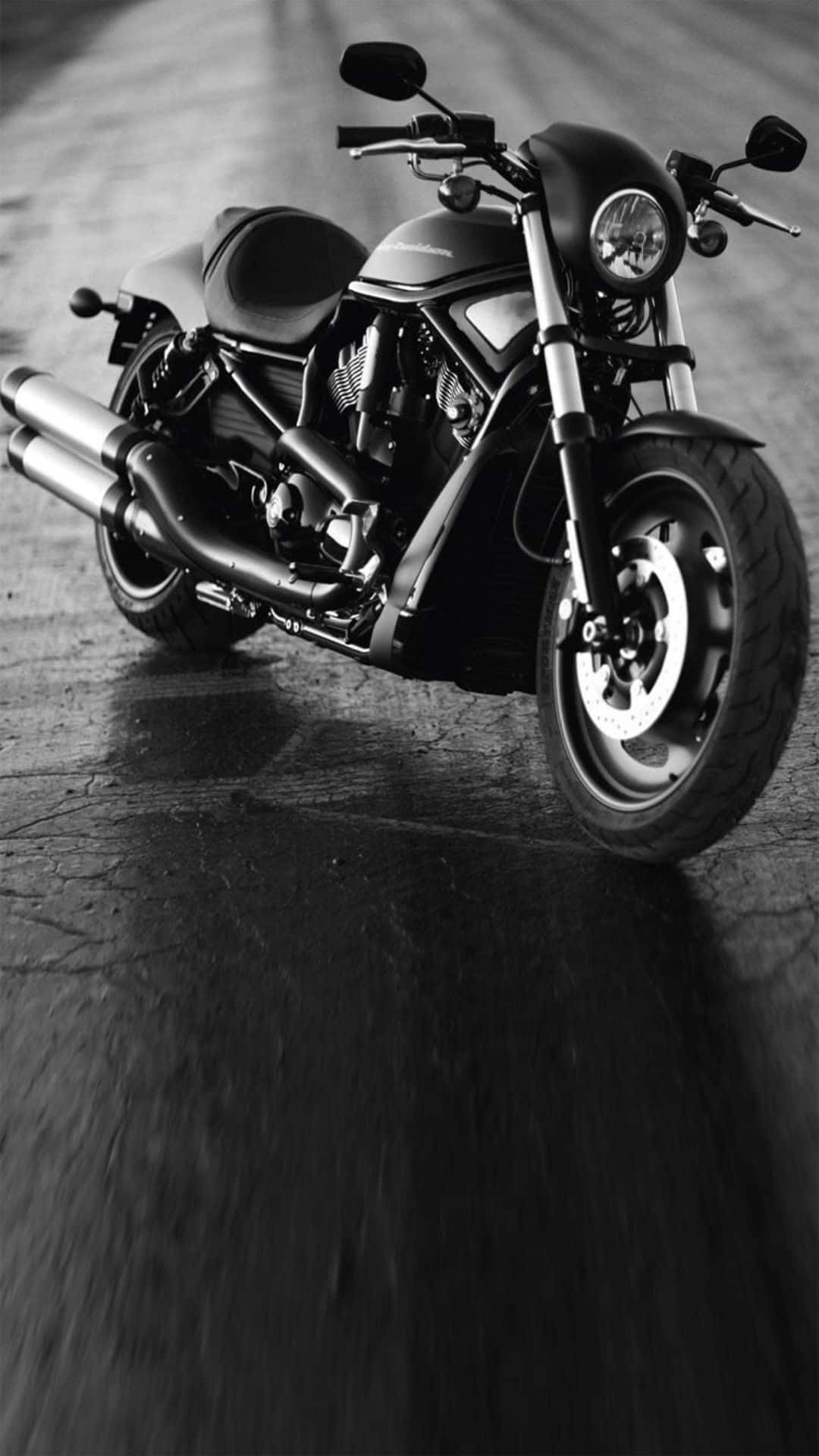 Harley Davidson HD, black motorcycle, chrome accents, Full HD Phone Wallpaper