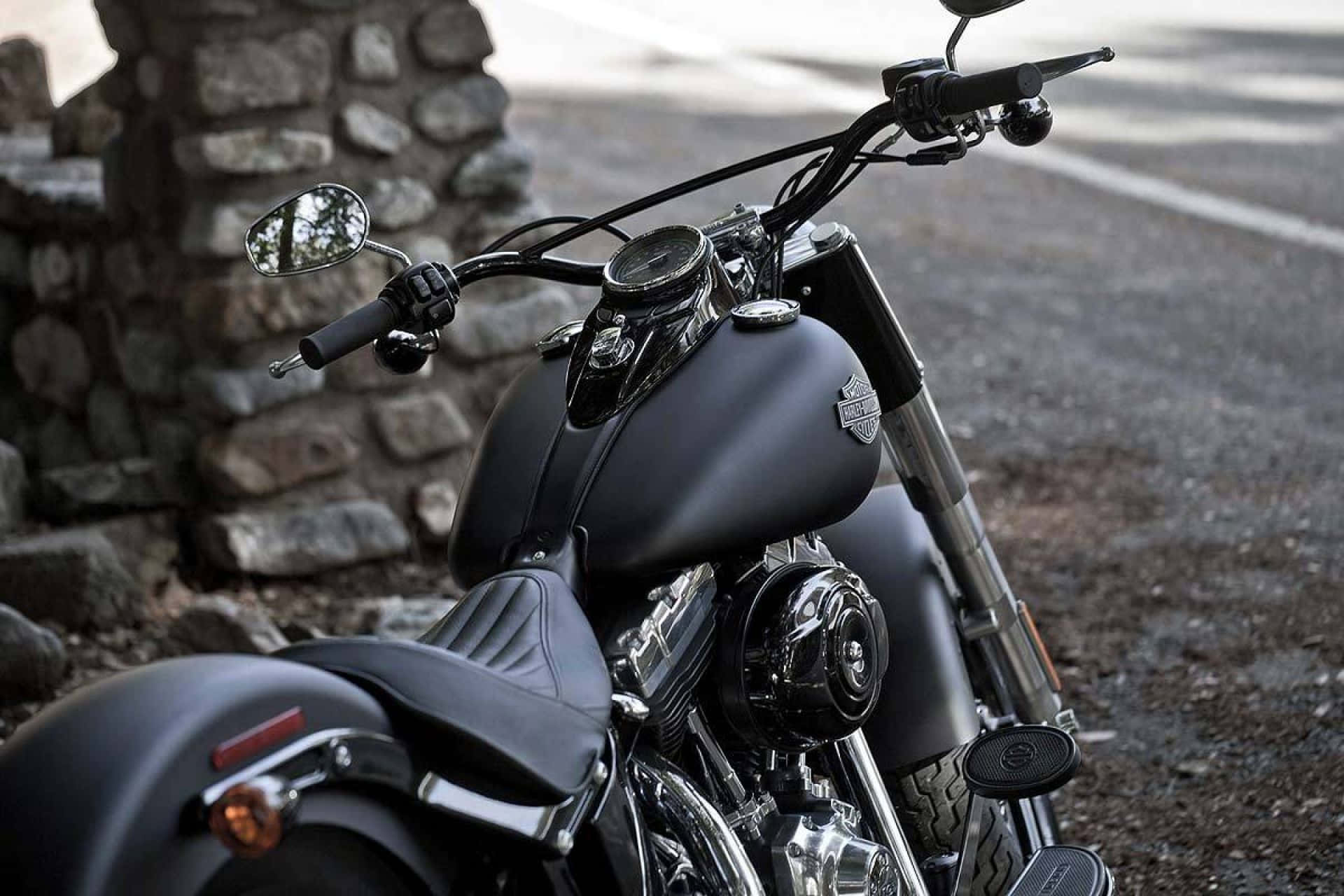Harley Davidson HD, matte black, chrome accents, Full HD Desktop Wallpaper