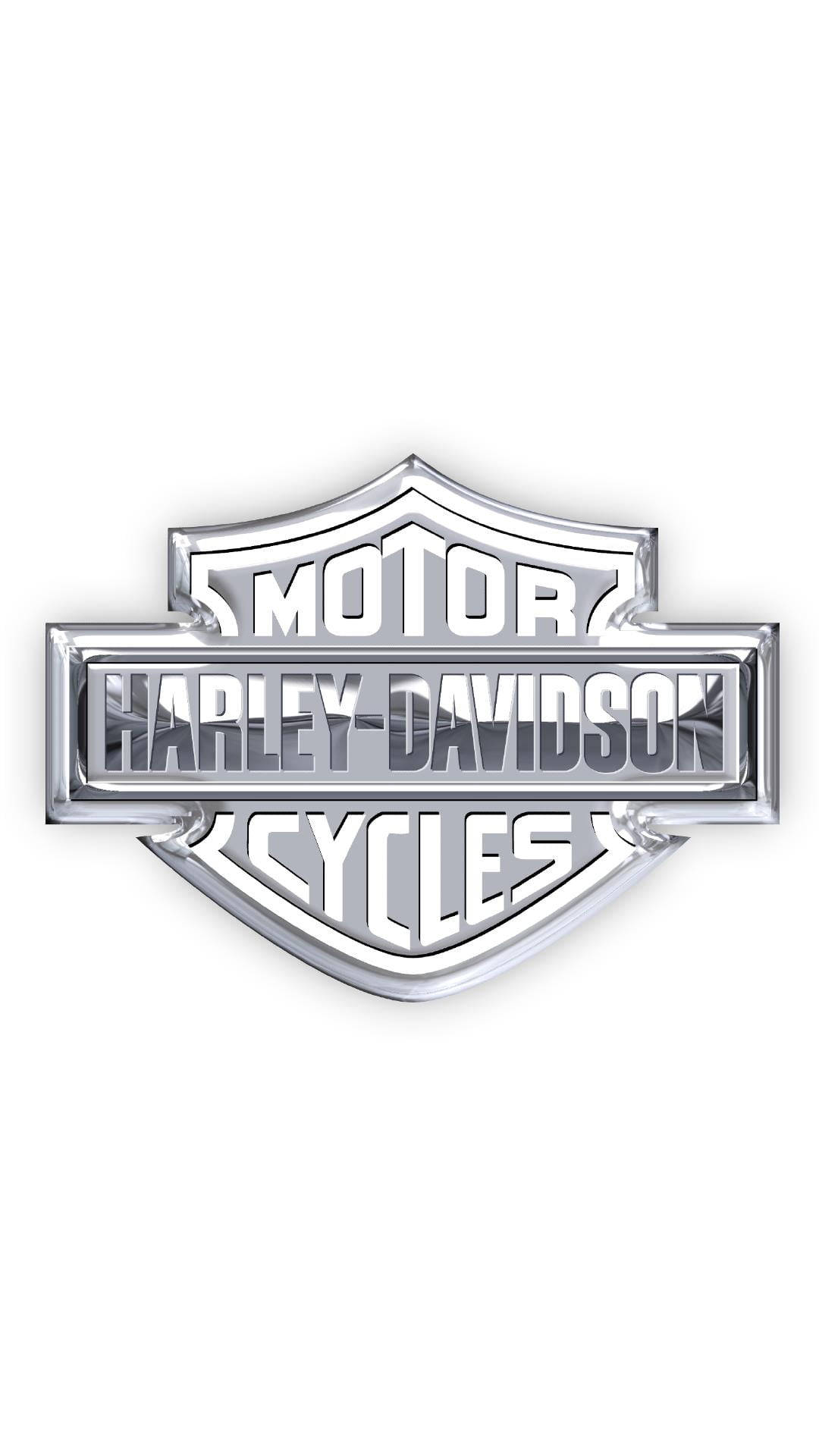 Harley Davidson Logo, chrome, bold lettering, Full HD Phone Wallpaper