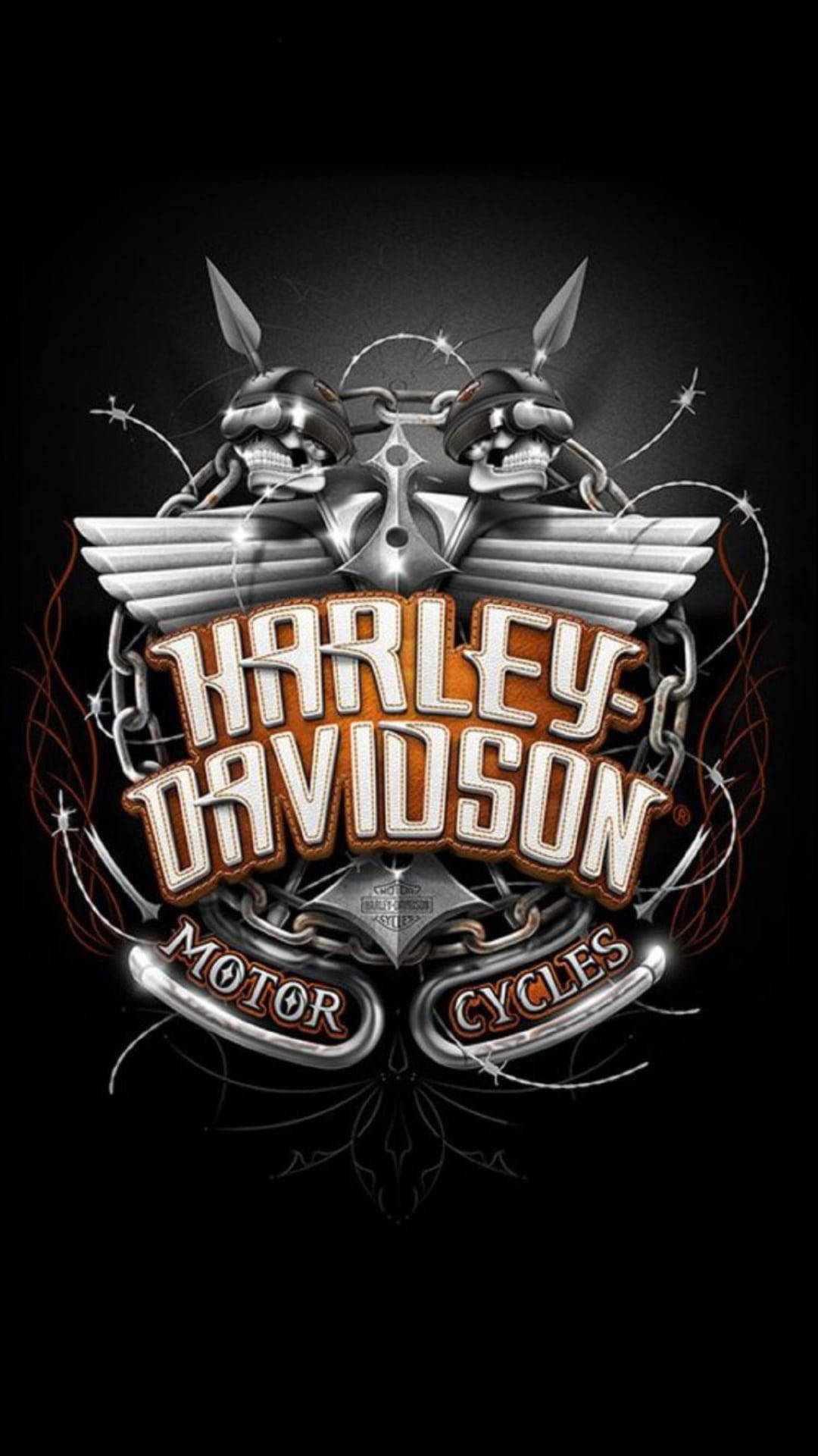 Harley Davidson Logo, skull, wings, Full HD Phone Wallpaper