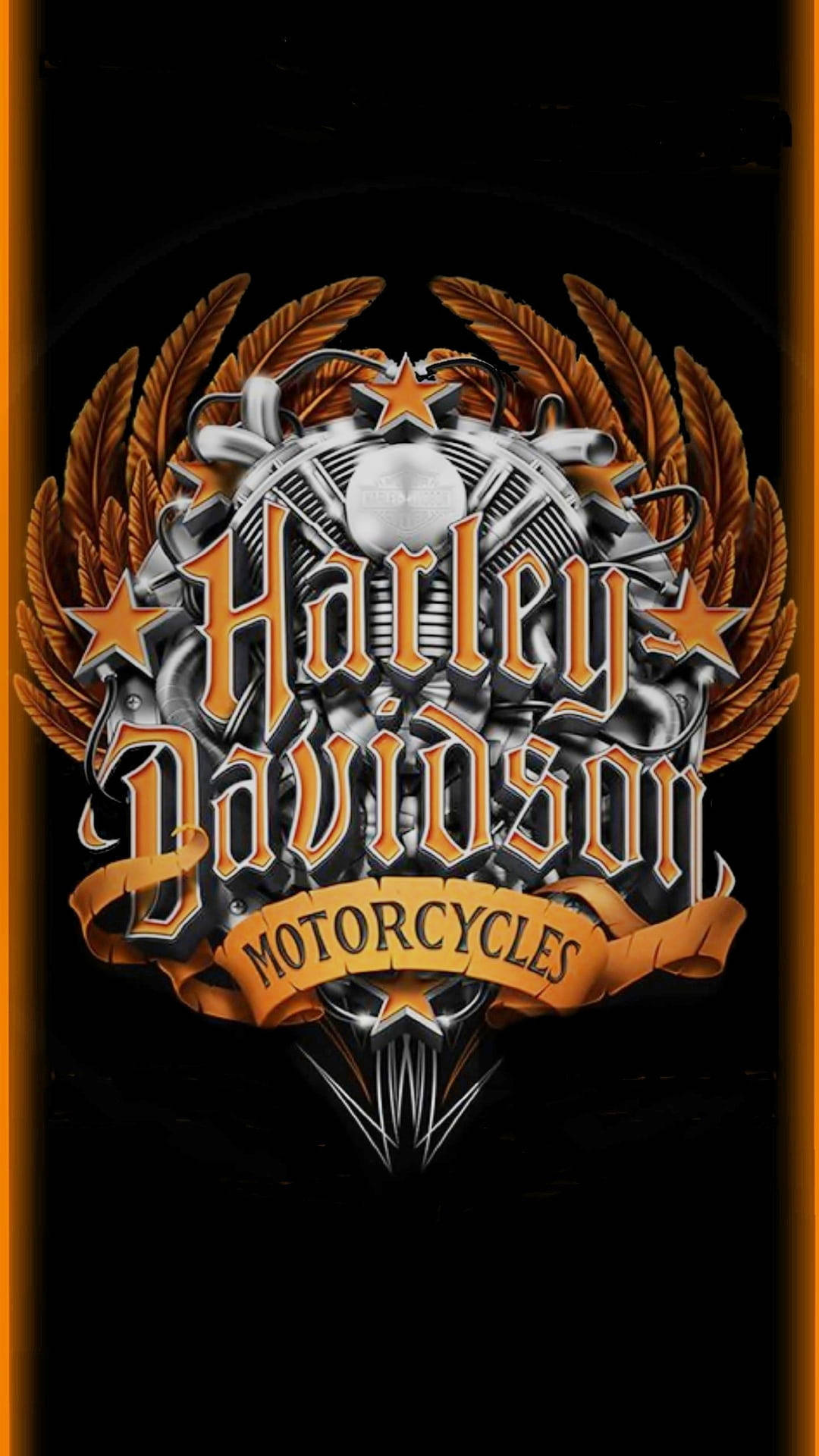 Harley Davidson Logo, engine, wings, Full HD Phone Wallpaper