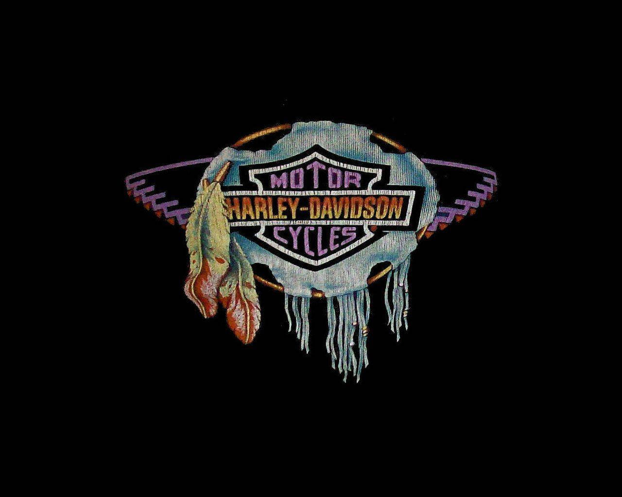 Harley-Davidson logo, denim, fringe, HD Desktop Wallpaper