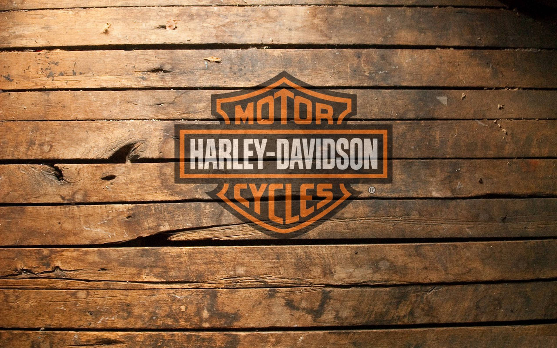 Harley Davidson Logo, orange, black, Full HD Desktop Wallpaper