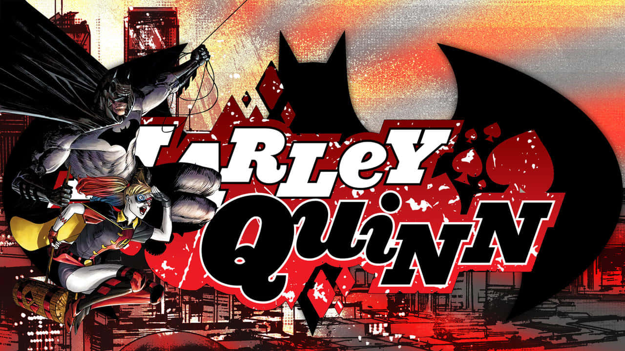 Harley Quinn, Batman, fiery cityscape, HD Desktop Wallpaper
