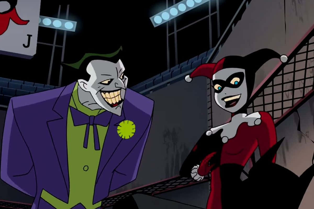 Harley Quinn, Joker, Cartoon scene, SD Desktop Wallpaper