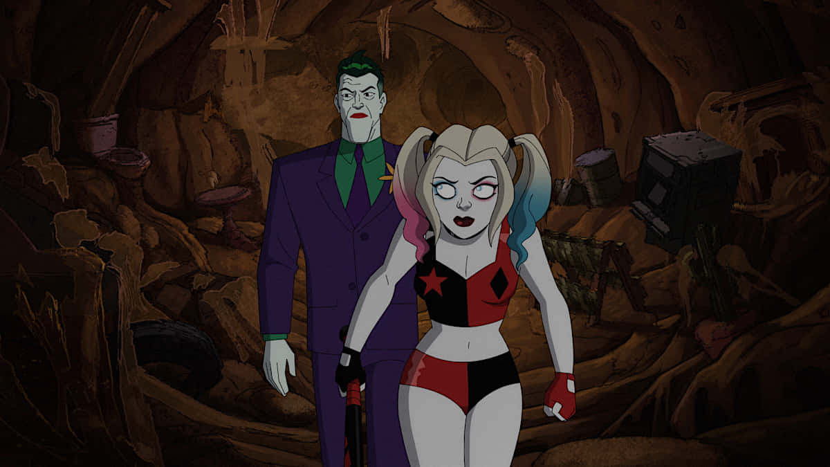 Harley Quinn, Joker, cartoon form, SD Desktop Wallpaper
